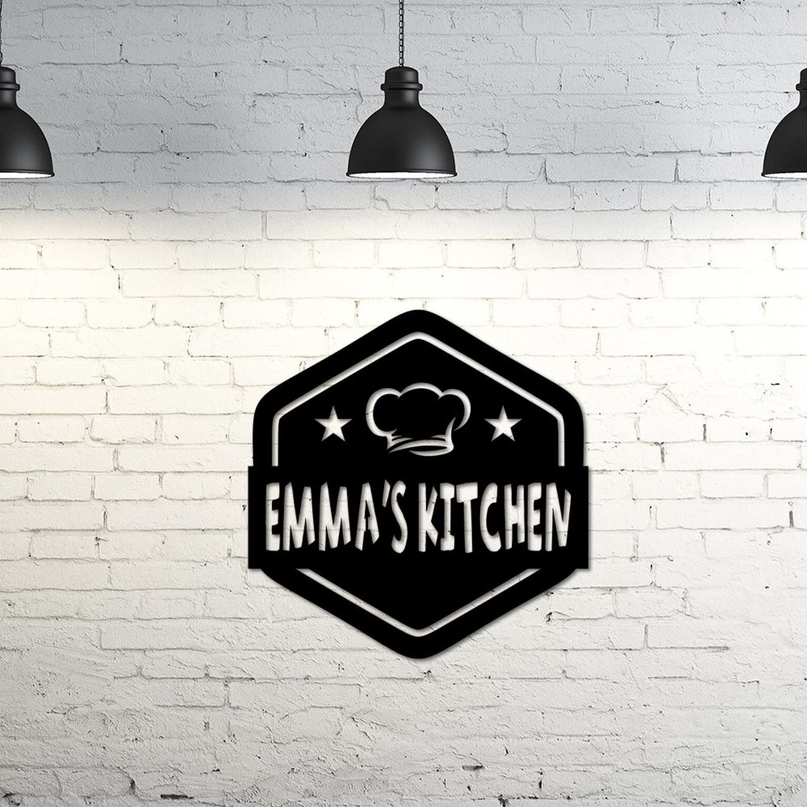Letrero de metal personalizado para cocina, letrero de bienvenida, nombre, decoración de pared, nombre de cocina familiar, letrero de cocina para mamá, letrero de cocina, letrero de cocina
