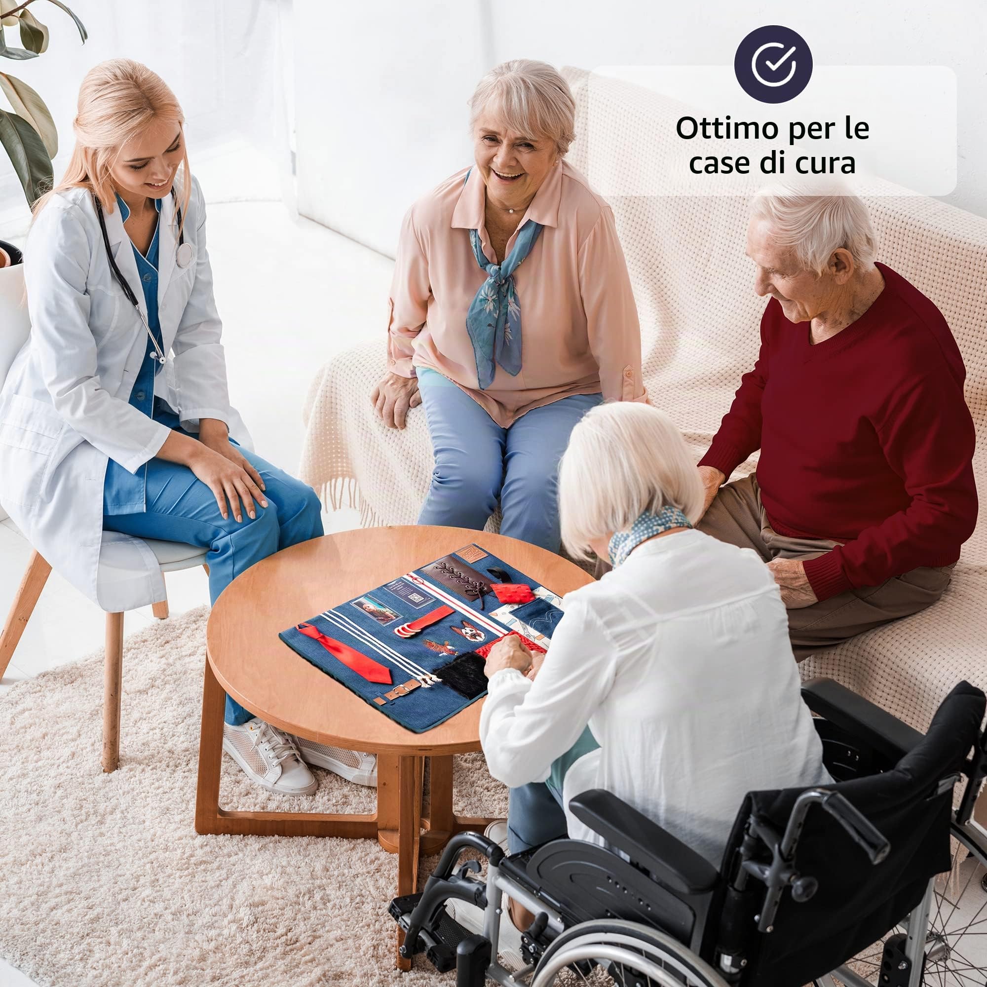 Coperta Sensoriale Per Demenza Senile | Attività Calmanti E Rassicuranti Anziani | Prodotti Demenza Senile Per Anziani | Fidget Blanket | Ideale Per Alzeheimer, Demenza, Asperger, Autismo, Ansia