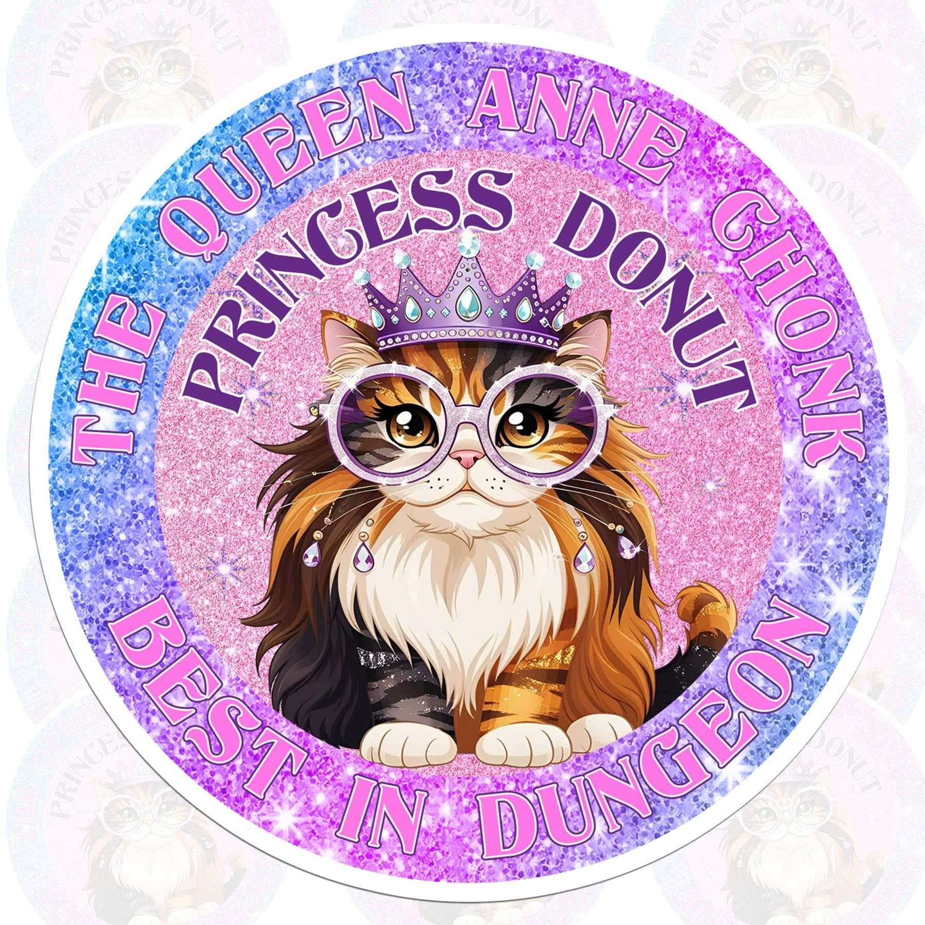 Princess Donut Sticker Cat Queen Dungeon Crawler Carl Inspired Bookish Reader Lover Waterproof Vinyl Decal for Water Bottles Tumbler Laptop Hard Hat