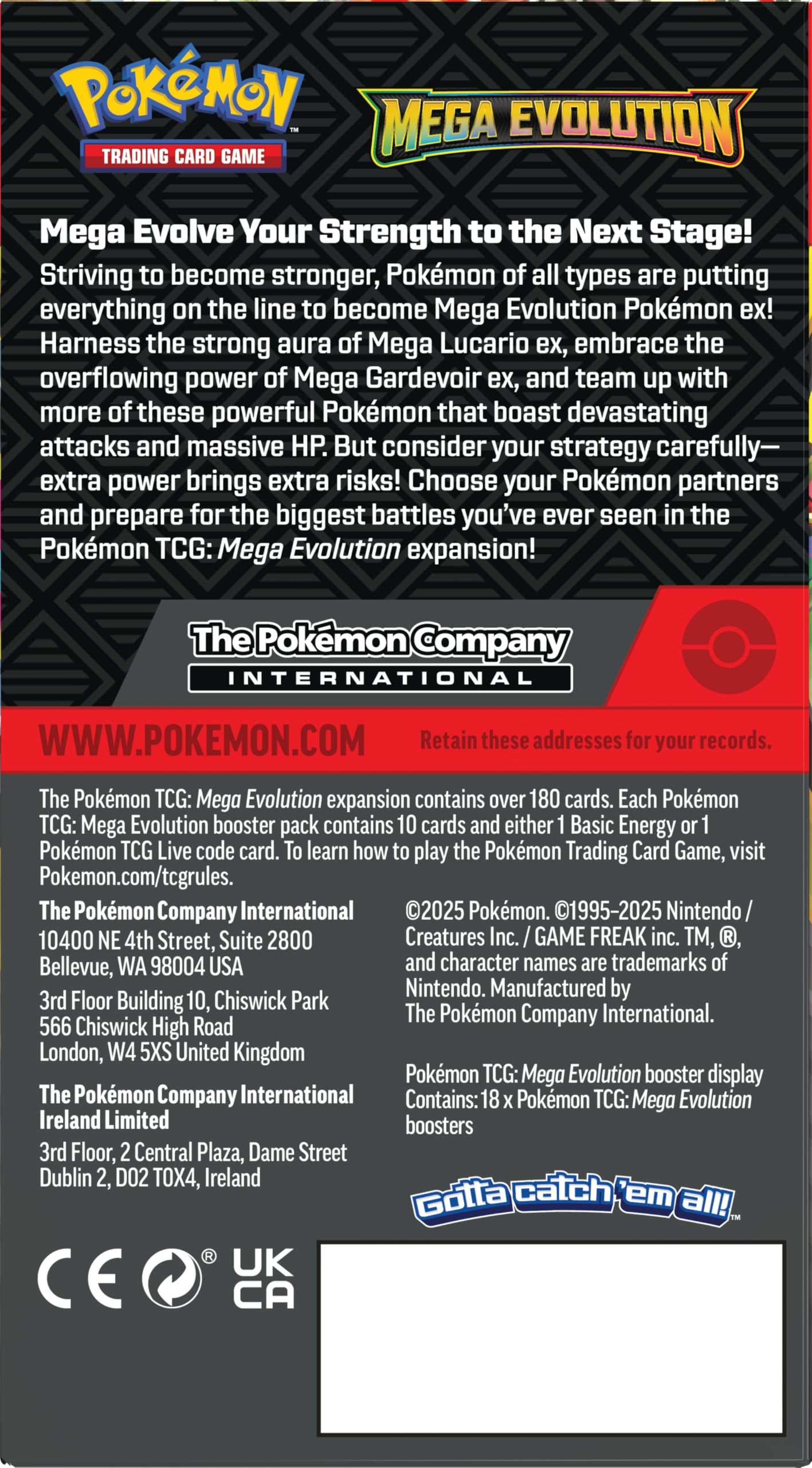 Pokémon TCG: Mega Evolution Booster Display (18 Booster Packs) :  Amazon.co.uk: Toys & Games