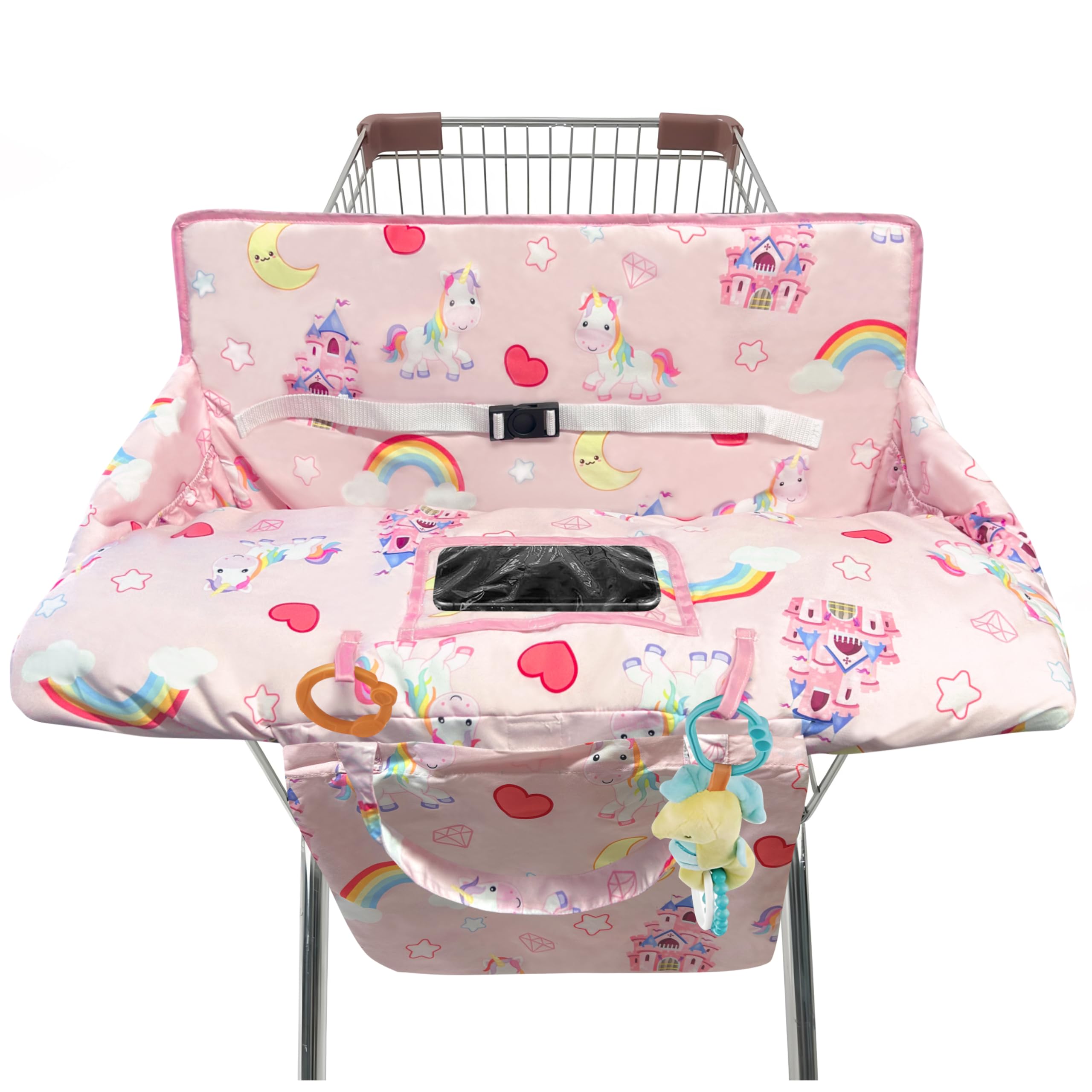 Shopping Cart Cover for Baby,2-in-1 High Chair Cover with Portable Cloth Bag,Cart Seat Pad for Babies Grocery Cushion Cover Restaurant,Suitable for