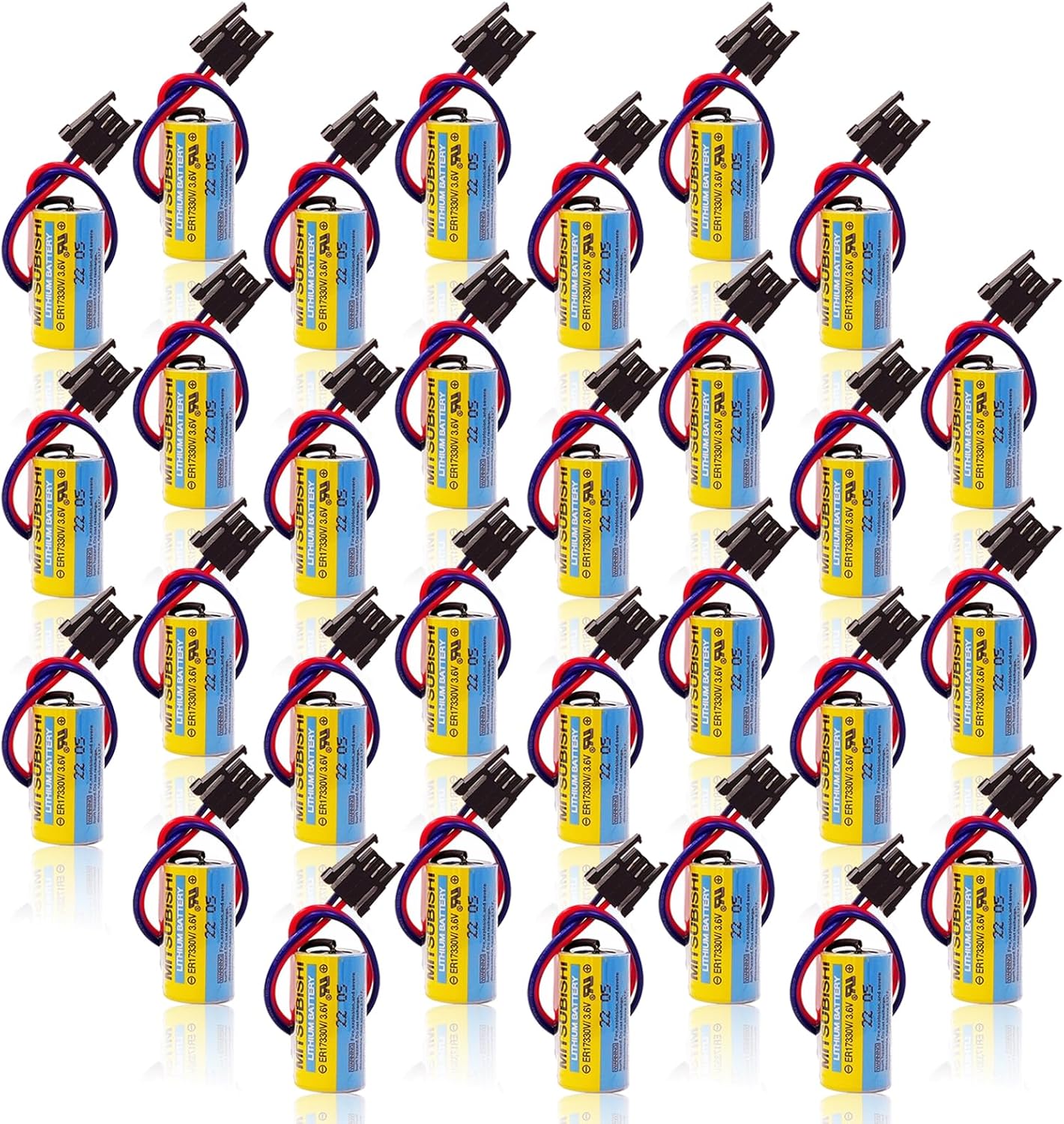 30-Pack ER17330v/3.6V, A6BAT-MR-BAT 3.6V 1700mAh Non-Rechargeable PLC Battery for FANUC CNC System