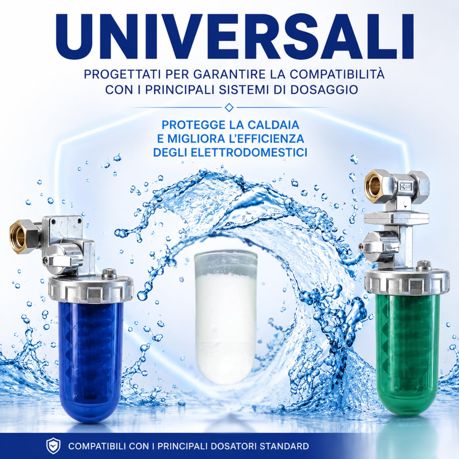 Polifosfati Caldaia Made in Italy – 6 Cartucce Ricarica Universali per Filtri Anticalcare Anticorrosione | Pastiglie Polifosfato per Trattamento e Depurazione Acqua Domestica