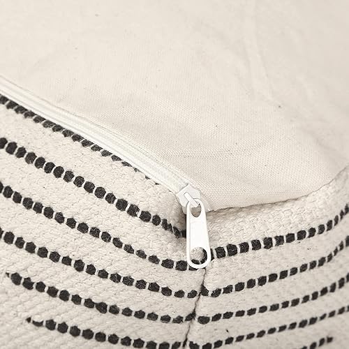 Miniatura 7 de REDEARTH Puf otomano acolchado con relleno, cubo de almacenamiento texturizado tipo puf saco reposapiés para sala de estar, dormitorio, guardería,