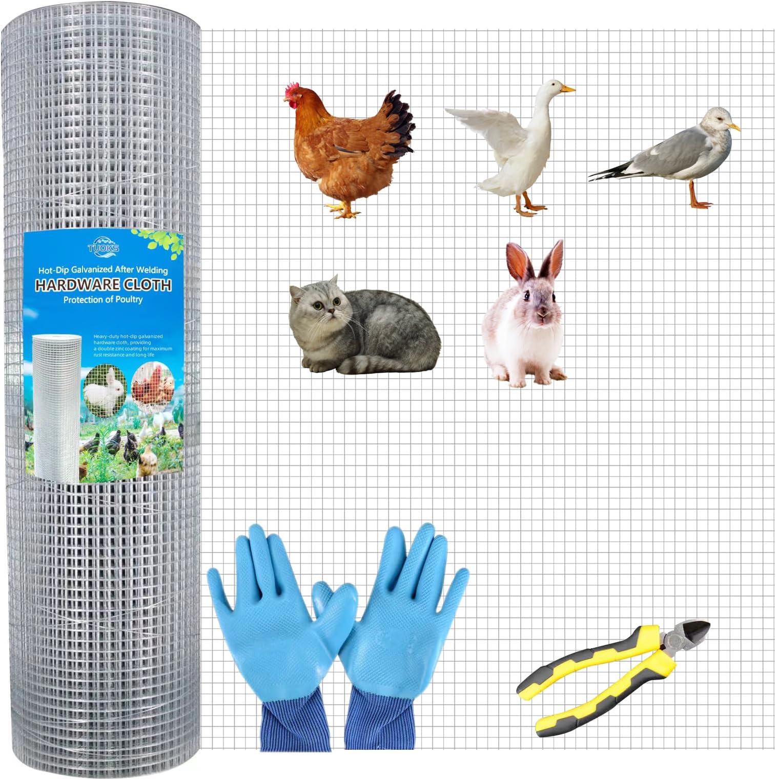 TUOKS Hardware Cloth 1/4 inch Square Openings 23 Gauge 36'' x 100