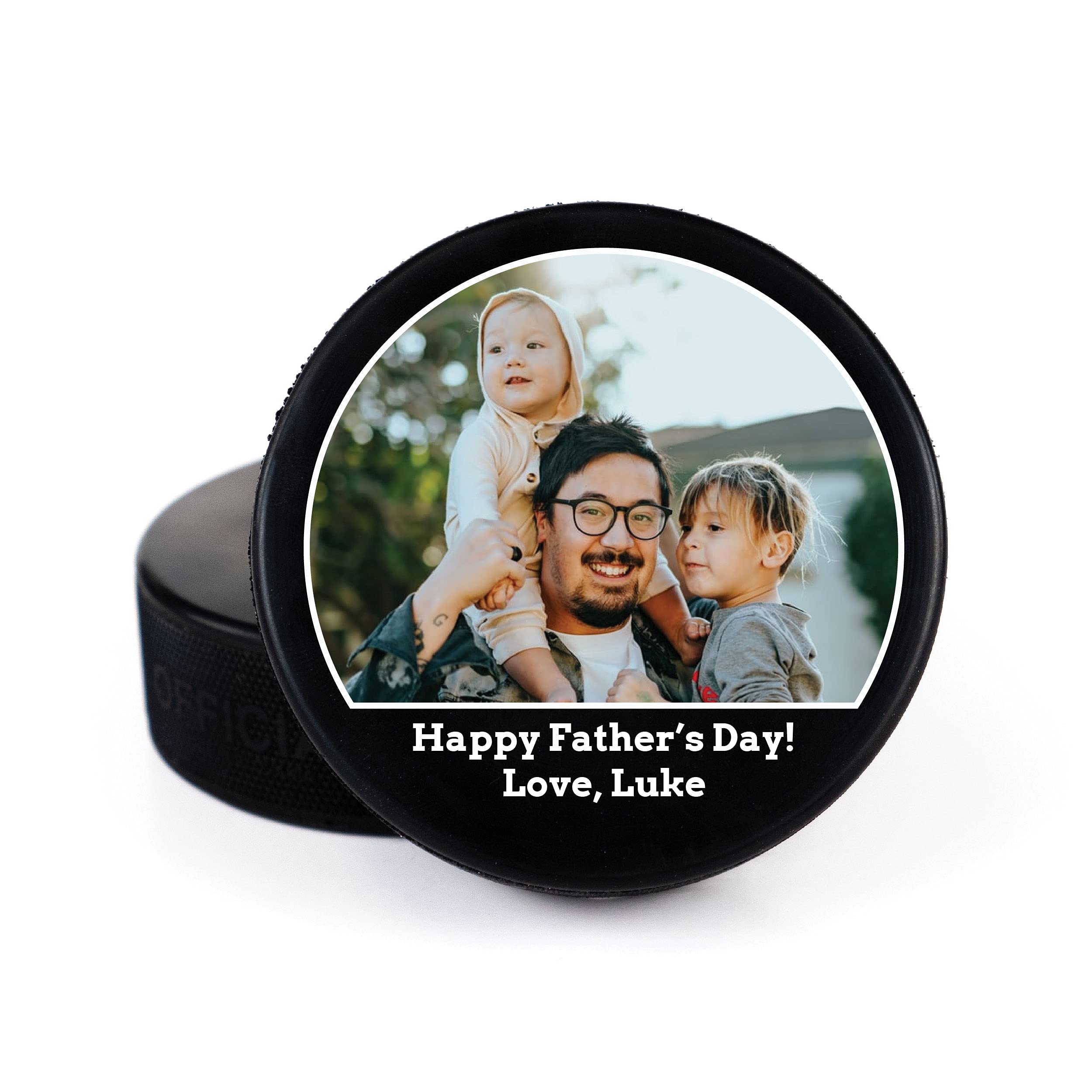 Buffalo Bottle Craft Father's Day Hockey Puck Gift- Best Dad Printed Gift Personalized Puck Official Size