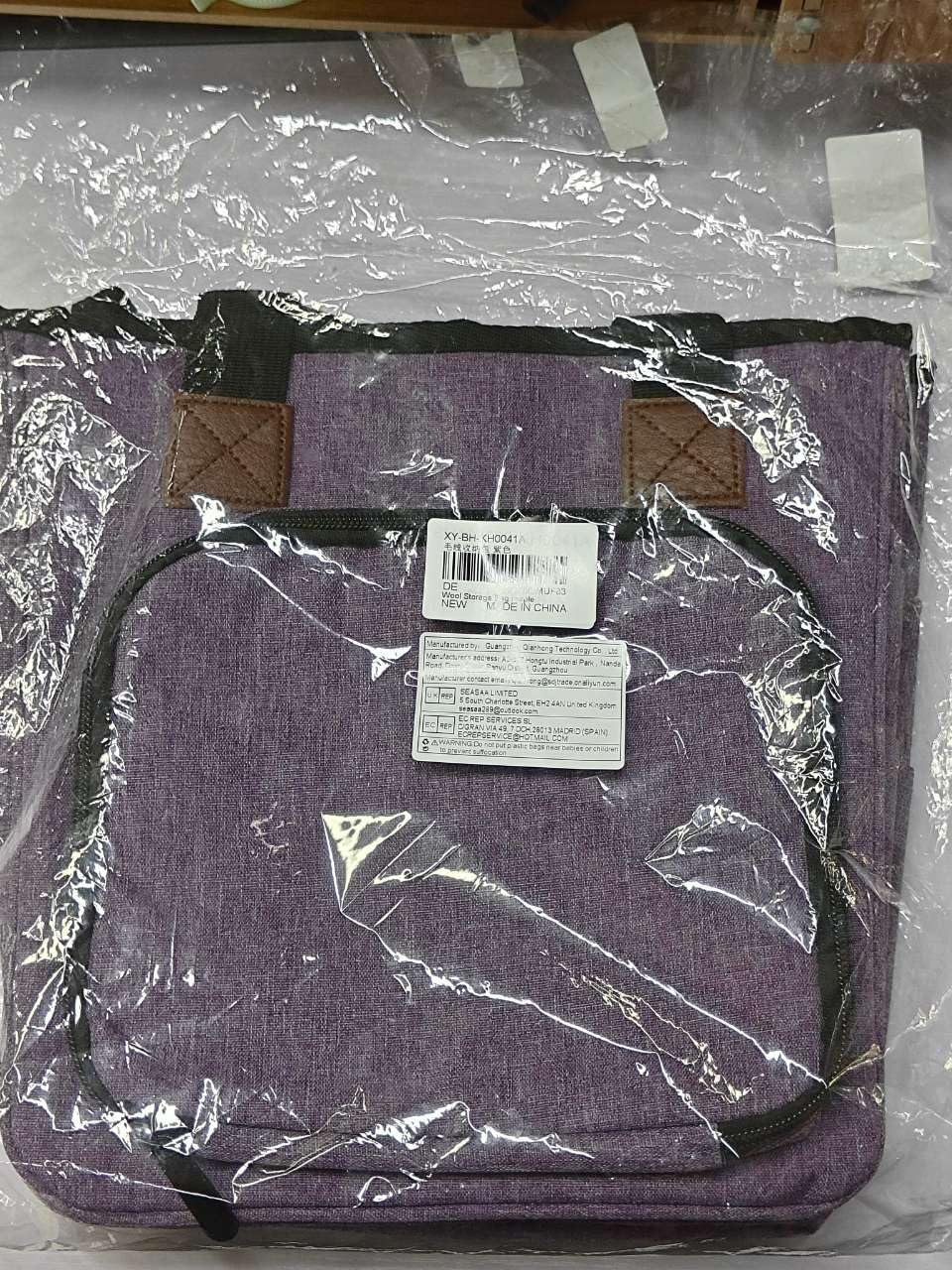 Bolsa de Crochet para Labores de Tejer, una Bolsa para el Kit de Ganchillo y Pelotas de Lana, Bolsa Individual sin Accesorios (Morado)