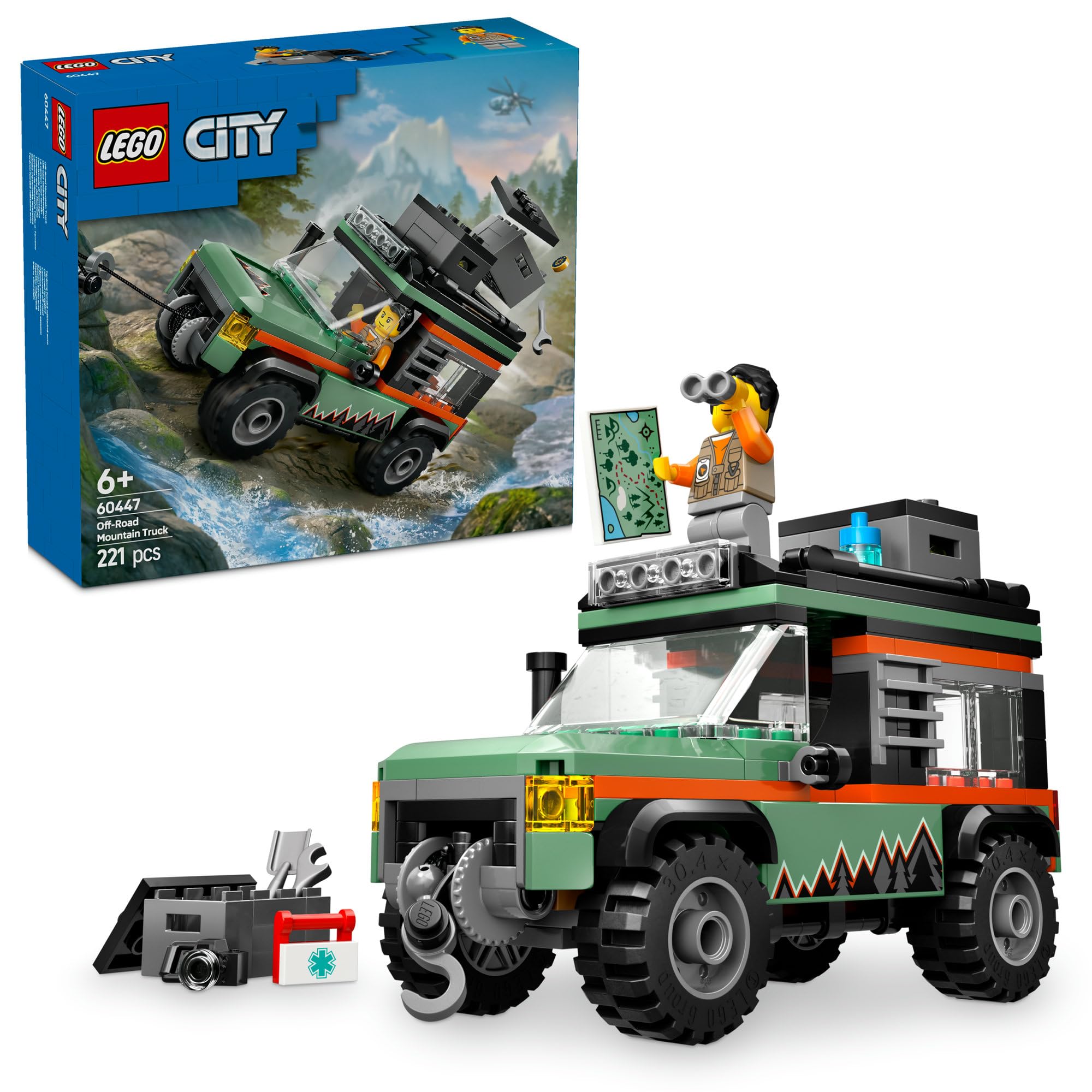 Lego 60447 City 4WD Off-Road Mountain Truck, Toy, Birthday, Present, Blocks, Educational Boy, Girls, Children, 6 Years, 7 Years, 8 Years, 9 Years, Vehicles, Car, Mini Car, Toy