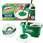 Libman Tornado Spin Mop System, Spinning Floor Mopping and Bucket with Wringer Set for Home, Hardwood, Laminate, Tile Cleaning, Includes 1 Machine Washable Replacement Head Refills (2 Total)