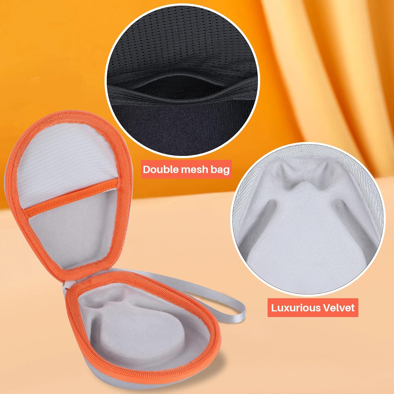 Storage Case Compatible with SHOKZ New OpenRun Pro 2/ Mini/OpenRun 1/ OpenSwim/OpenMove Open-Ear Sport Headphones (Black Case) - Image 4