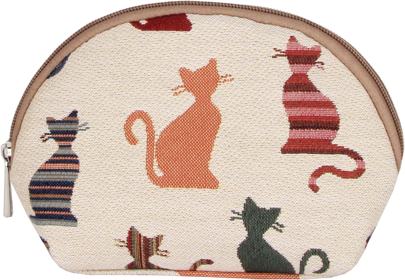 Signare Fashion Canvas Tapestry Cosmetic Bag Make-up Bag Cheeky Cat Design
