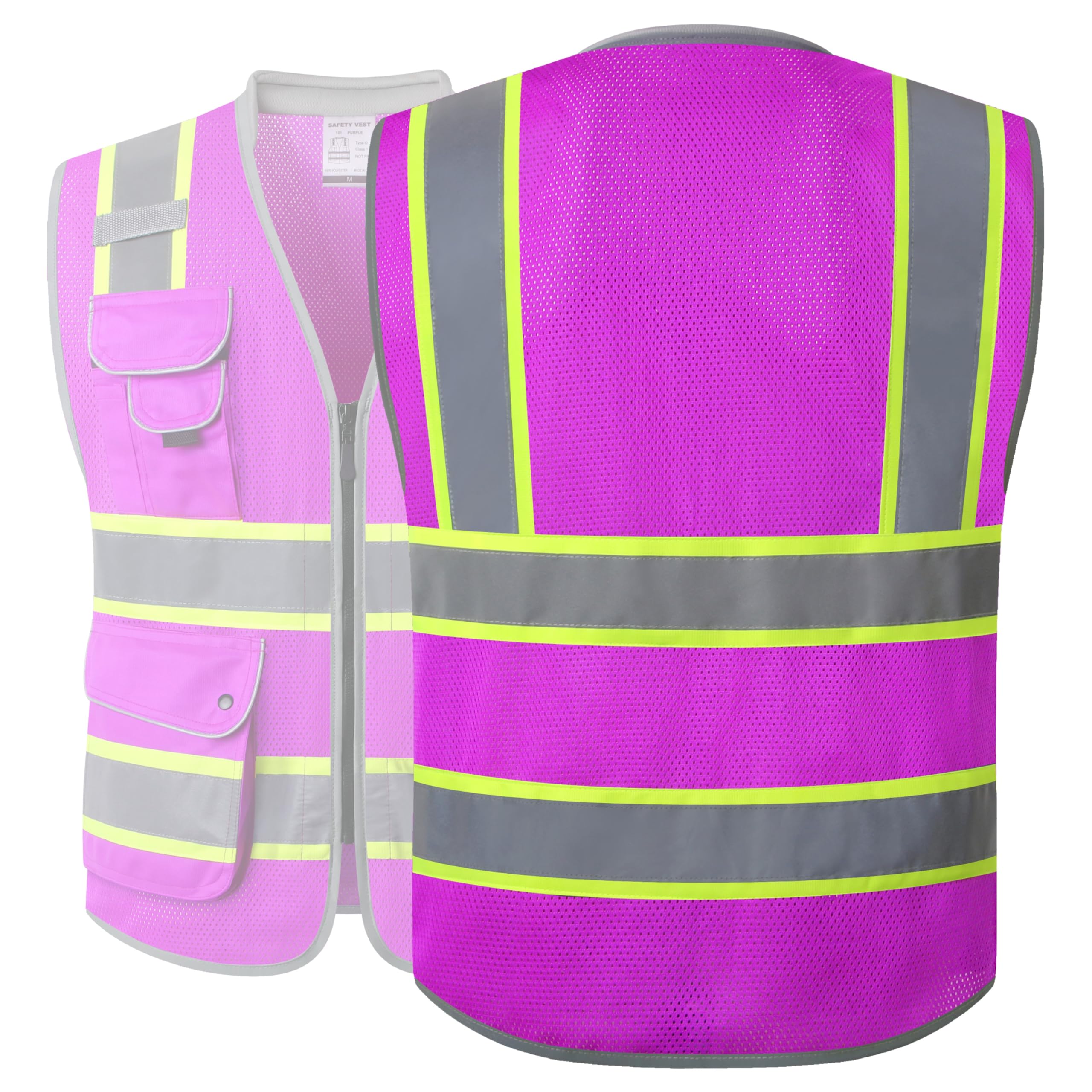 JKSafety 9 Pockets HiVis Safety Vest High Visibility