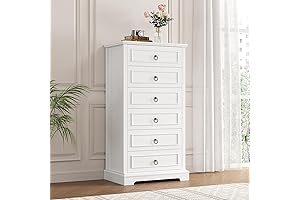 HOSTACK 52" Tall White Bedroom Dresser