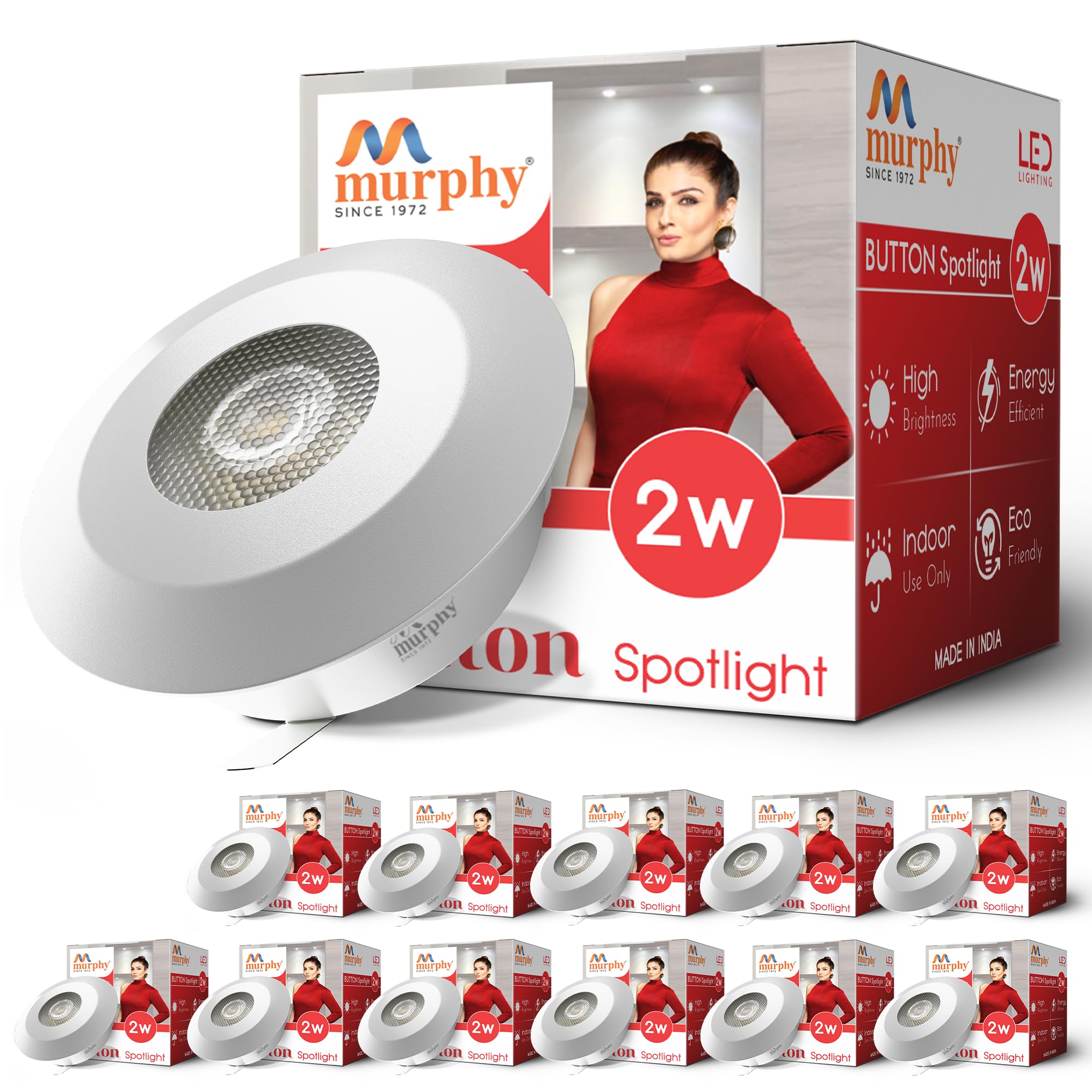 Murphy LED Spotlights - Warm White, Pack of 2 -18