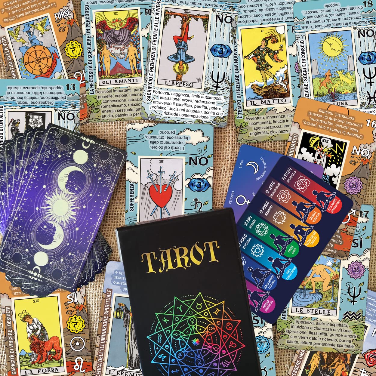 Tarot Divinatoire Le Tarot D'or 78 Cartes + Livret, En Français
