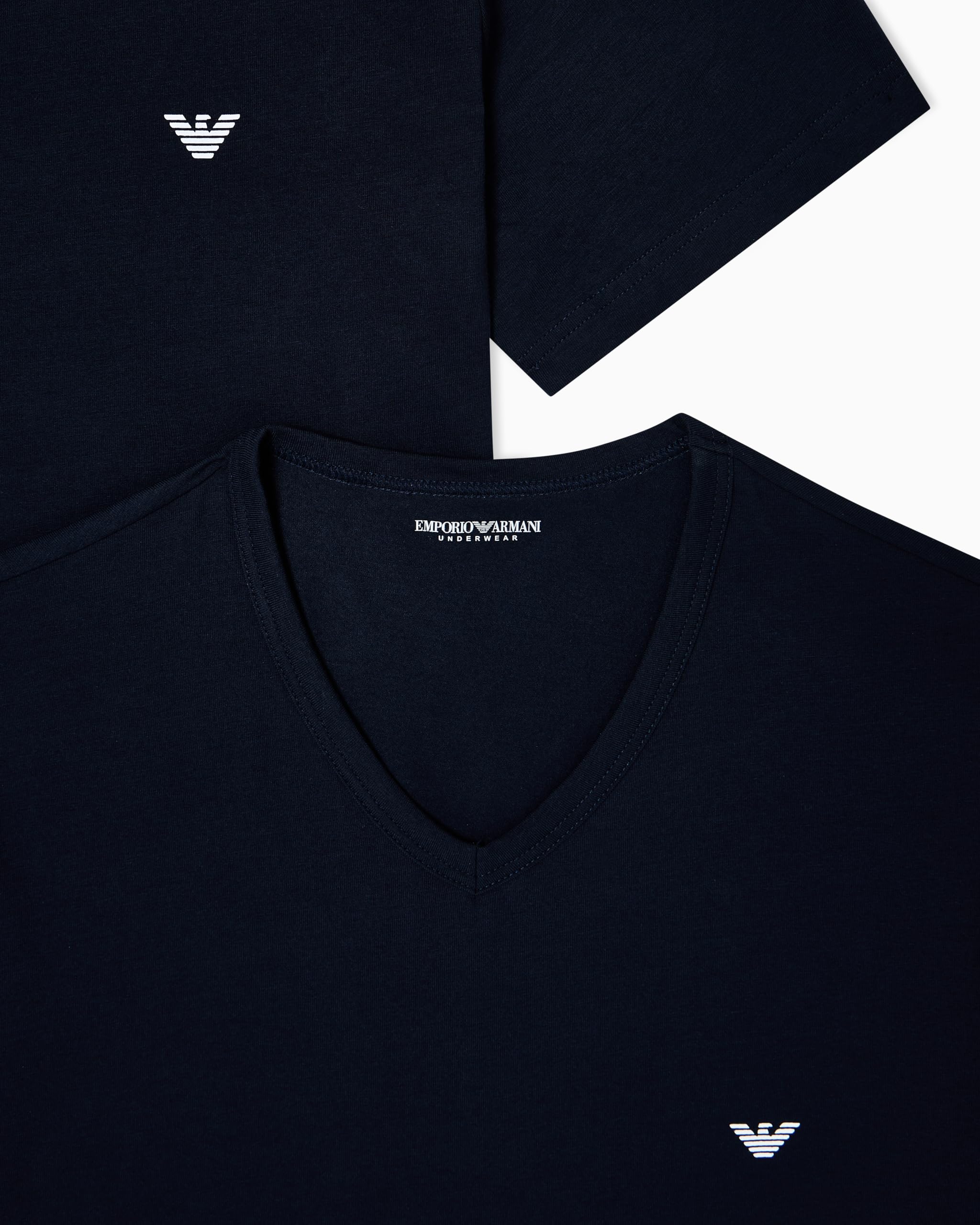 Emporio Armani Herren Core Logoband 2-Pack T-Shirt T-Shirt mit V-Ausschnitt, 2er-Pack (2er Pack)