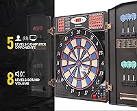 Vista 4 de WIN.MAX Electronic Dart Board Cabinet Set, LED Electric Digital Dart Boards for Adults with Cabinet, Includes 12 Soft Tip Darts