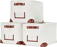 Vista 40 de DECOMOMO Cestas de almacenamiento para estantes, contenedores de almacenamiento de tela, organizadores de armario de lino y almacenamiento