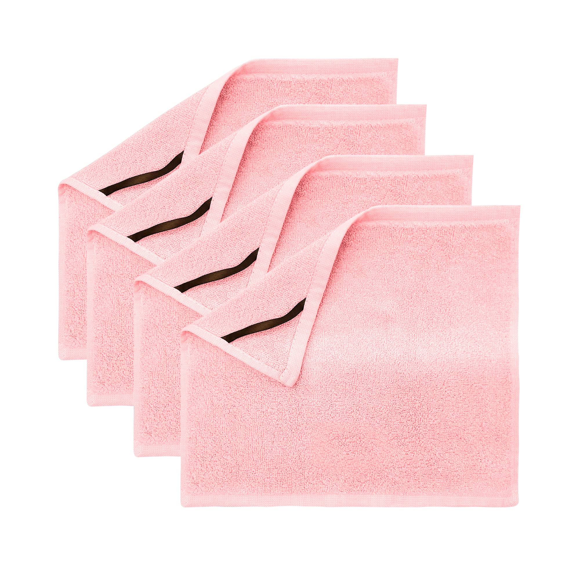 Crafty Cloth Rayon Bamboo Ultra-Soft Washcloths Luxurious, Gentle, and Fast-Drying Towels | 4-Pack 12x12 Machine Washable | Pink