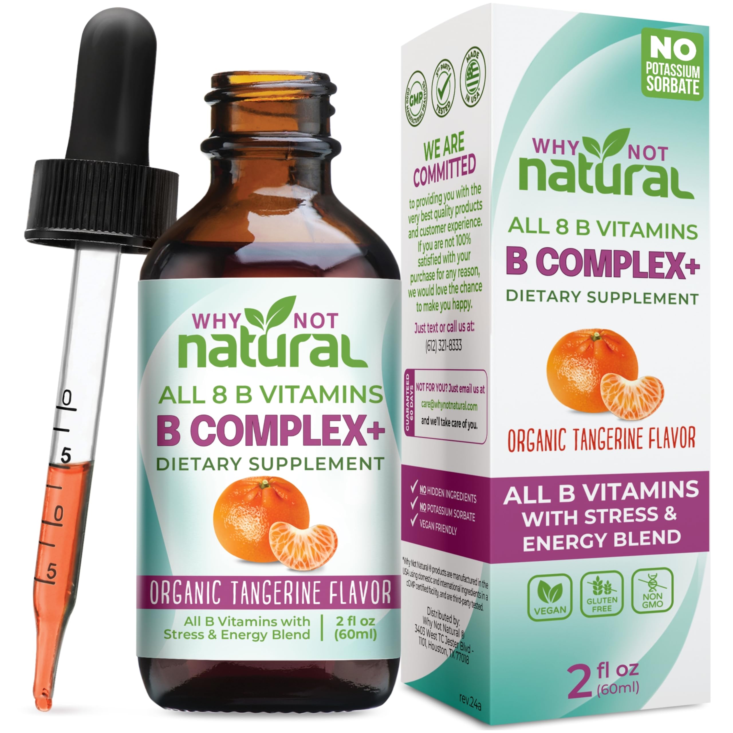Vitamin B Complex Liquid Drops - B1 B2 B3 B5 B6 Biotin Folate and Choline