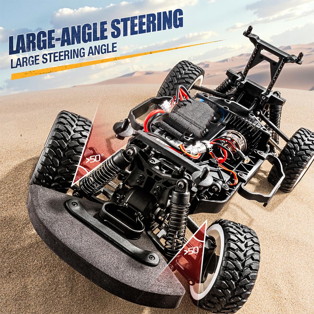 1/12 Scale 4WD RC Drift Car with Built-in Gyro Two Batteries (Upgraded Edition/Red)