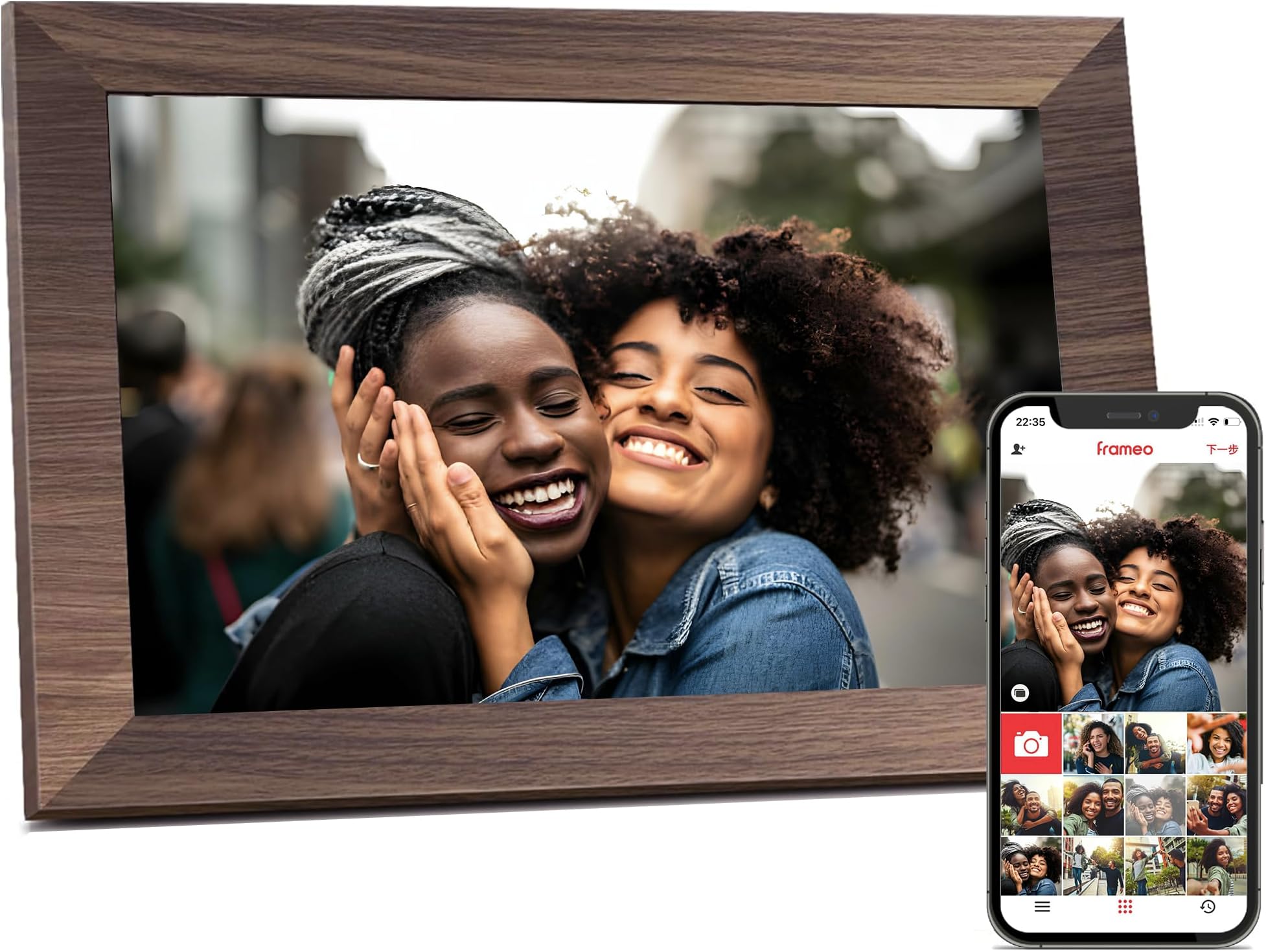 Pastigio Digital Picture Frame WiFi, 10.1 Inch Frameo Digital Photo Frame, 32GB