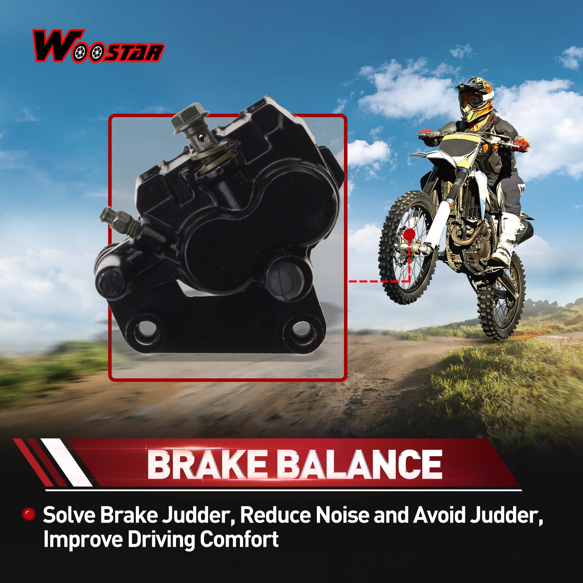 WOOSTAR Pinza de Disco Freno Trasero Reemplazo para Jialing 150cc 200cc 250cc Dirt Pit Bike