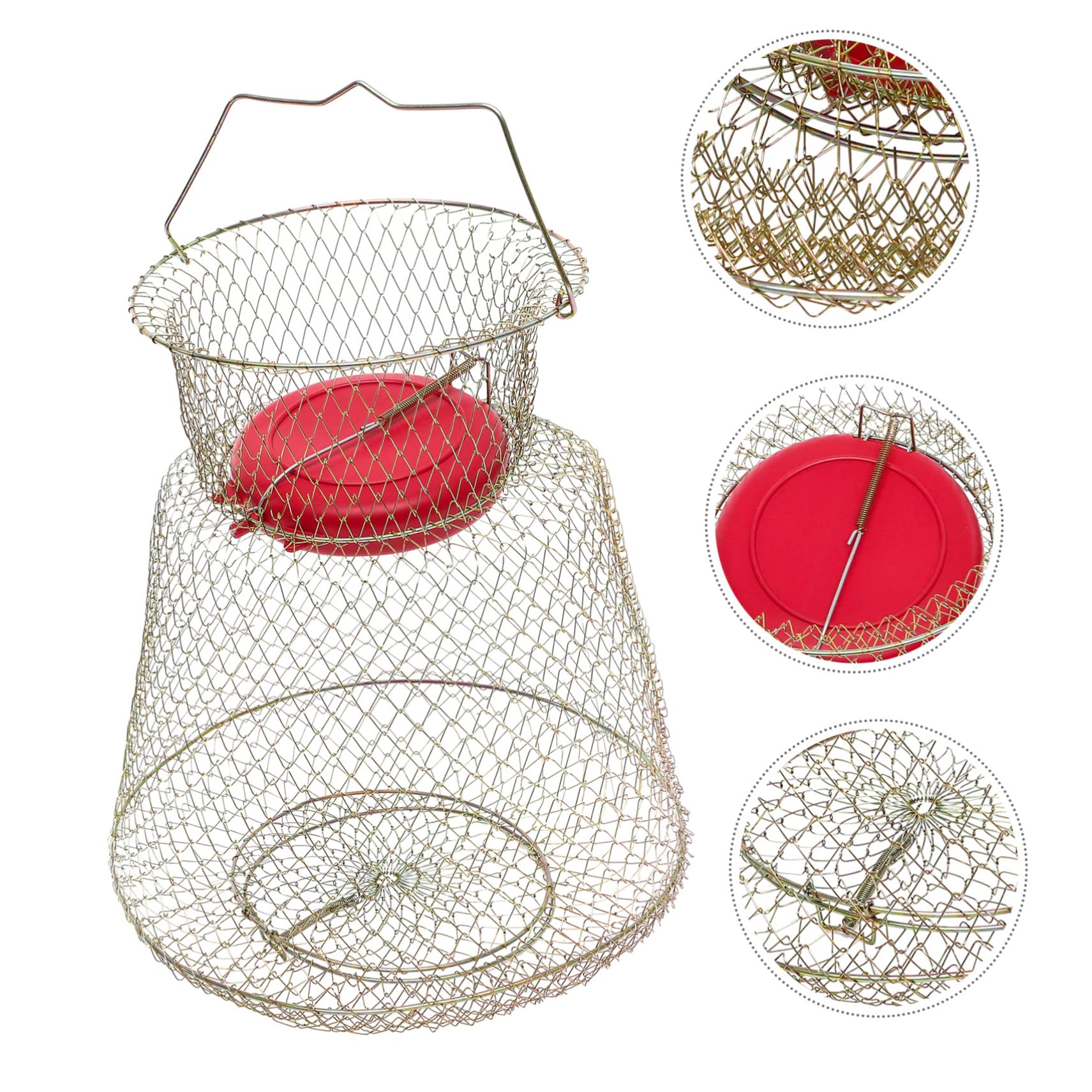 Fischkorb Fischernetz Tragbarer Angelkäfig Angelköderfallen Fischortungsnetz Großes Fassungsvermögen Fischnetz Fischnetze Zum Angeln Fischortungsnetz Angelnetz Fangnetz
