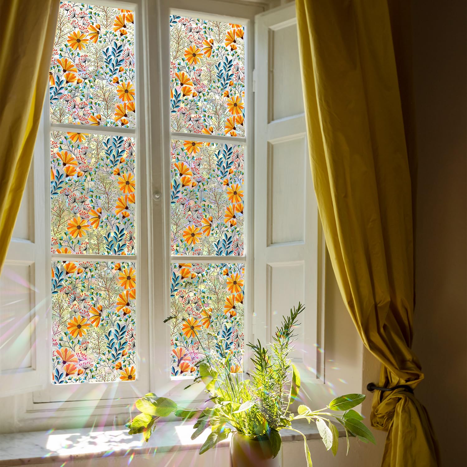 Film vitre arc-en-ciel statique anti-UV : vitrage occultant et décoratif pour fenêtre de maison