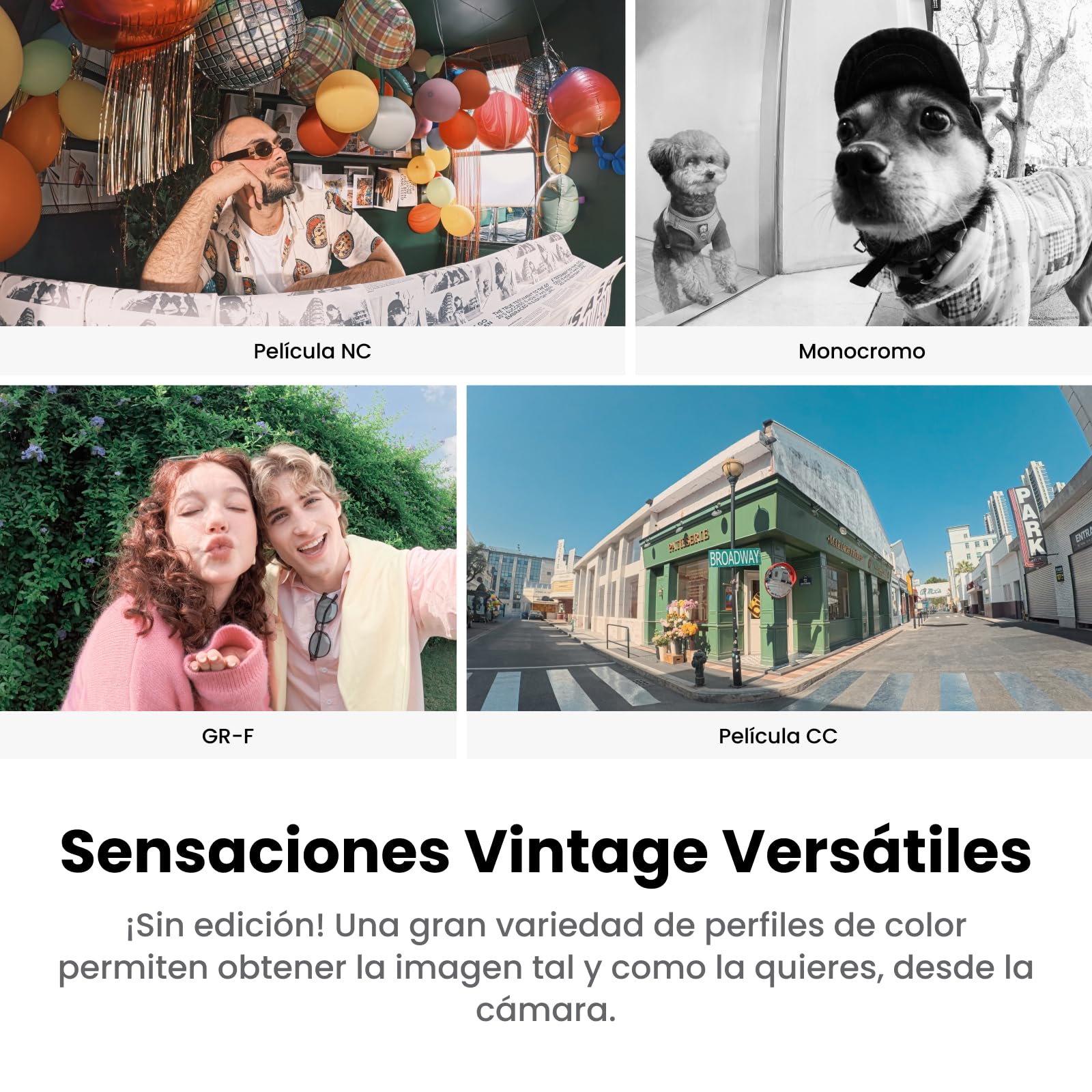 Insta360 GO 3S Paquete Retro Edición Especial 128GB Blanco - Cámara Vlog 4K pequeña, Cámara POV Manos Libres, Filtros Retro, 4K30fps, Batería Extra, portátil para imágenes cotidianas