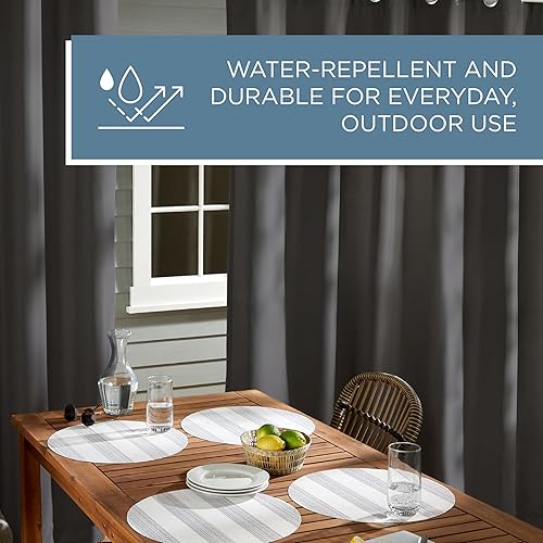 Miniatura 7 de TOWN & COUNTRY BASICS Cabana - Cortinas sólidas de peso pesado para interiores y exteriores, opacidad de filtrado de luz con ojales en la parte