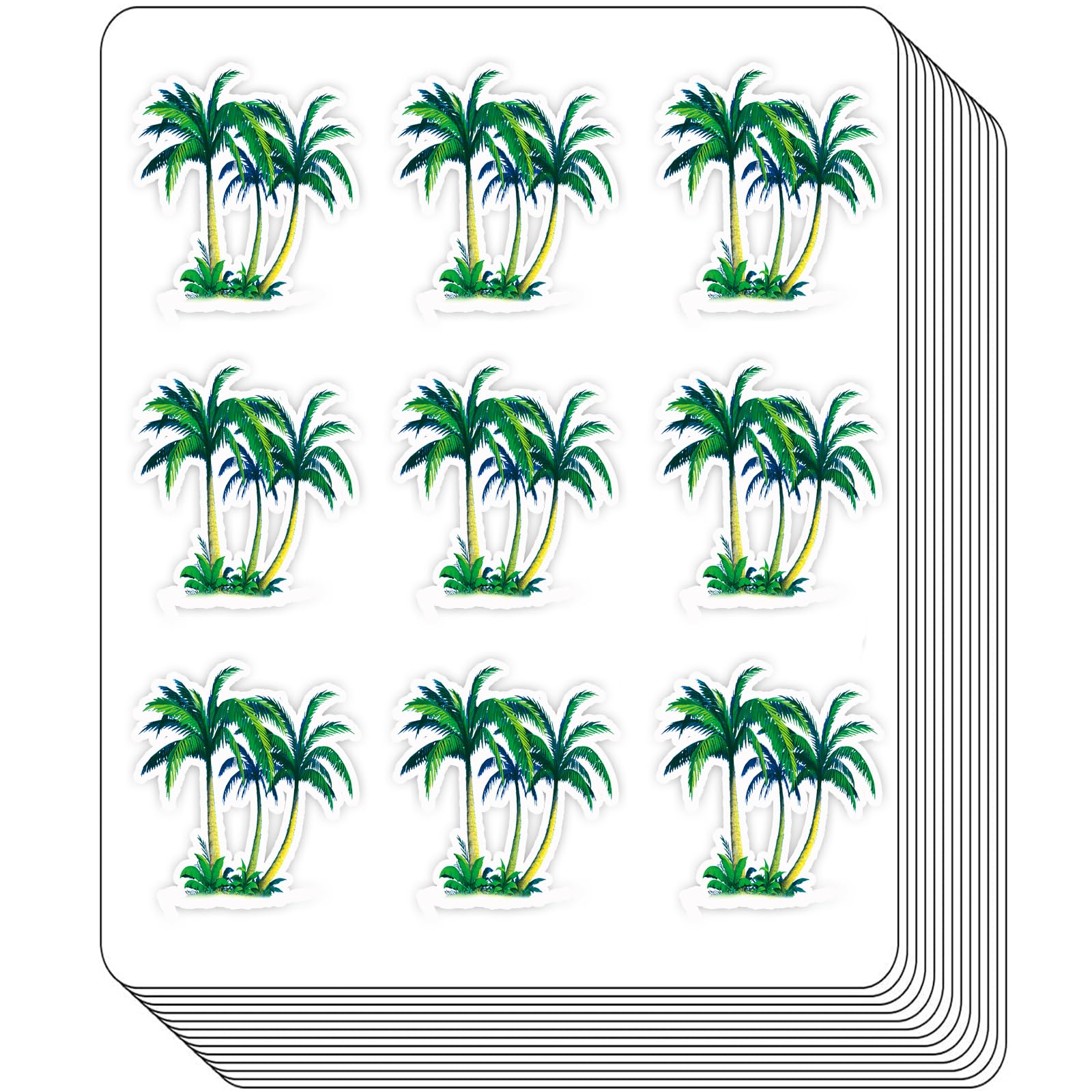 BBRGIRL Tropical Palm Tree Stickers - Multicolor, 100pcs, 1" Die-cut Vinyl Stickers for Scrapbooking, Crafting, Journaling, DIY Projects, Outdoor Use