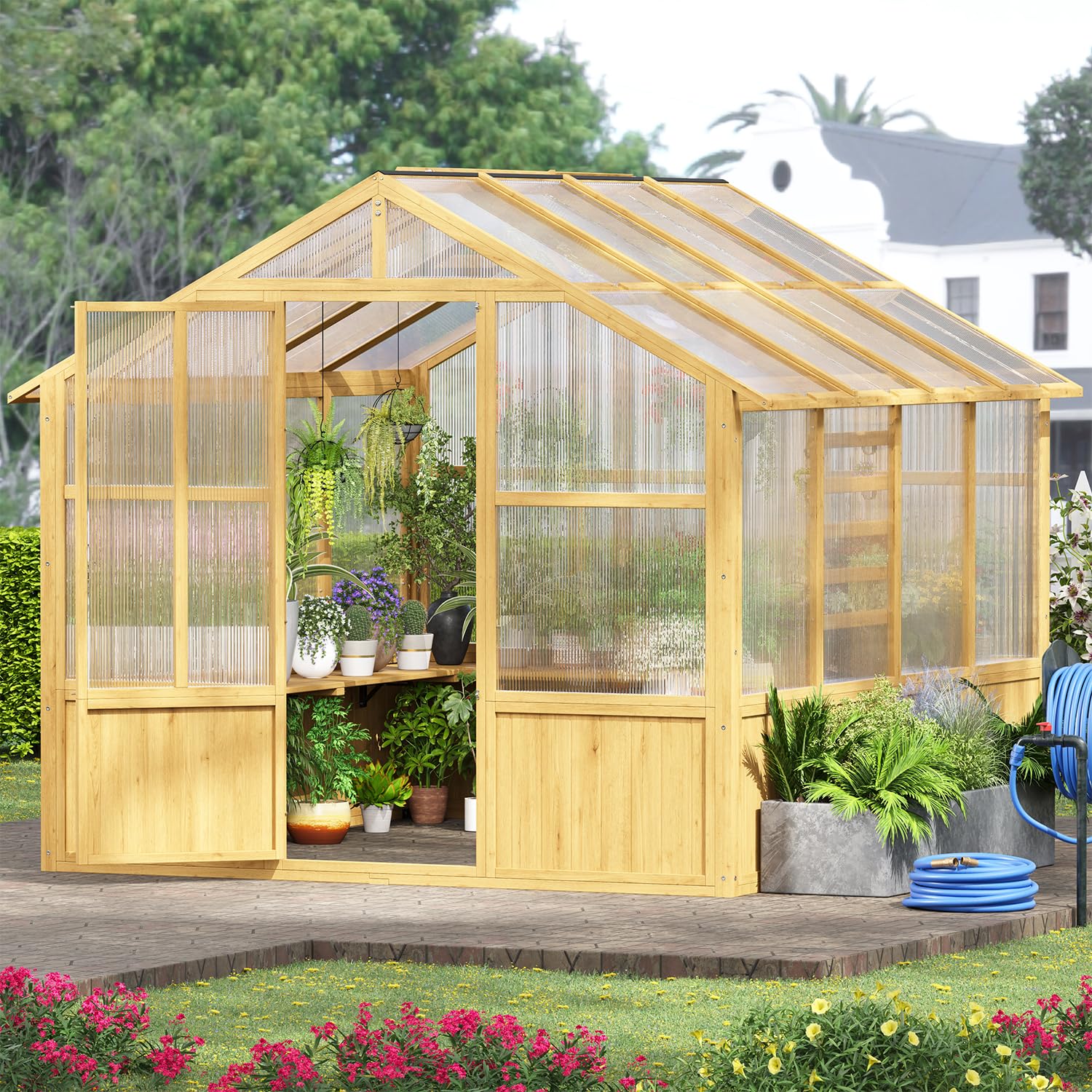 LYNSLIM 8x8 Cedar Greenhouse