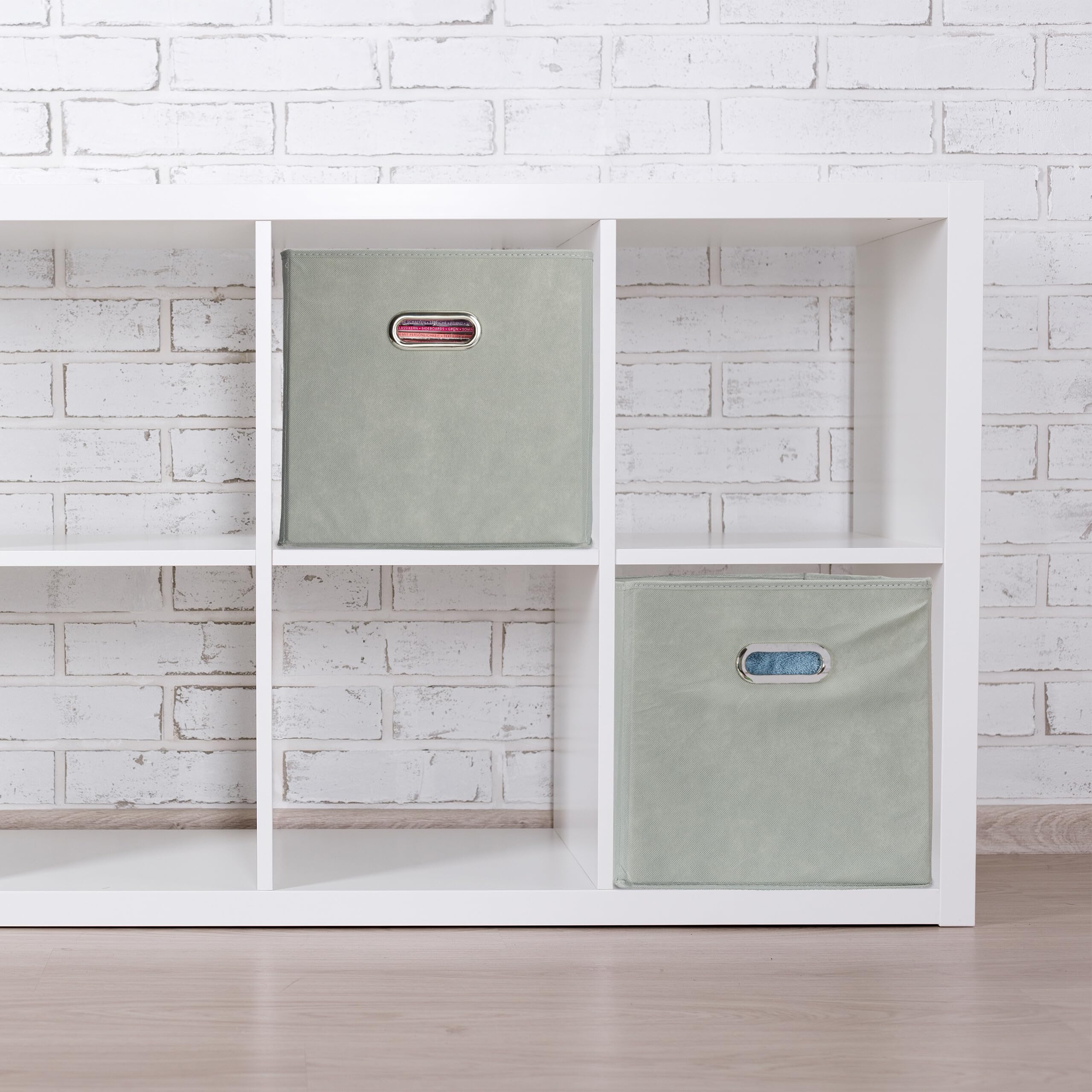 Relaxdays Scatola Portaoggetti, Set 2 Box da Scaffale, Bagno, 10x25x26