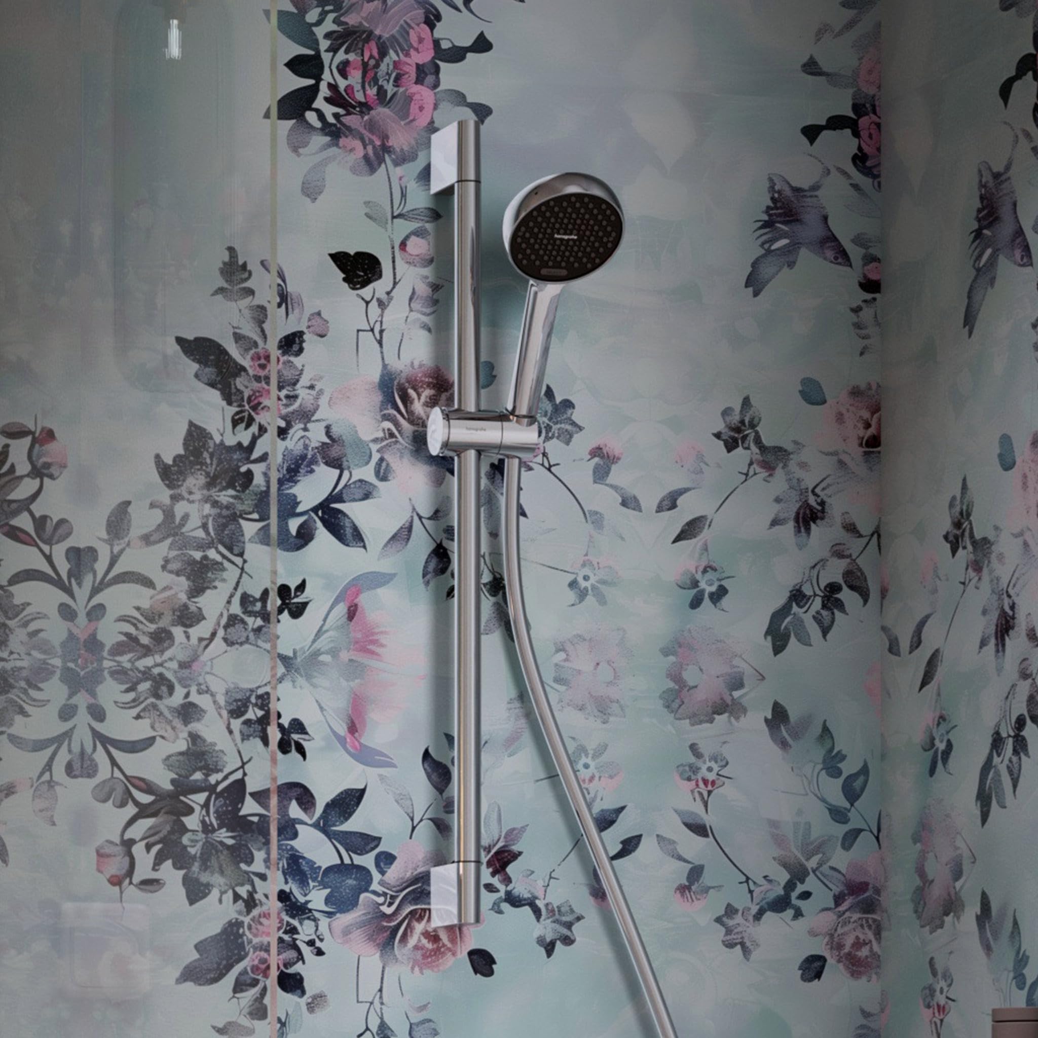 hansgrohe Activera Select S - Zestaw prysznicowy z głowicą prysznicową oszczędzający wodę (EcoSmart, 2-strumieniowa), wąż prysznicowy (1,60 m) i drążkiem (0,65 m), chrom, 28044000