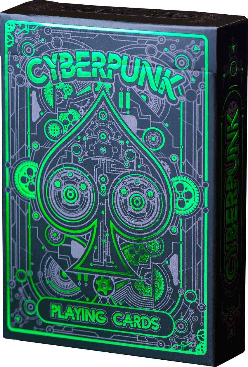Cyberpunk Green Cardistry Deck, White Cyberpunk Playing Cards for Kids & Adults with e-Book, Poker Deck