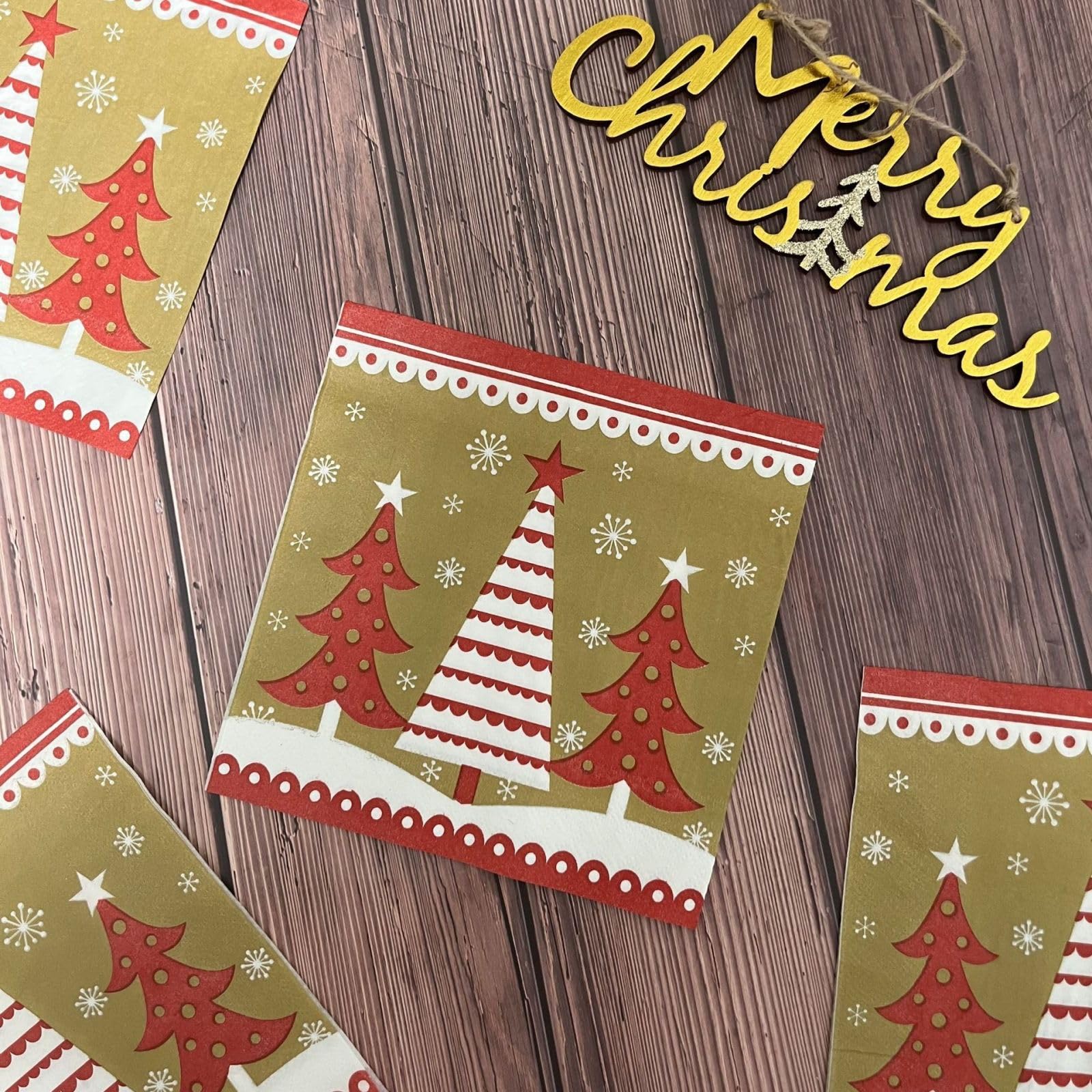 Servilletas Papel Árbol De Navidad Servilletas Decoupage Decoradas Papel Higienico Desechables Toilet Paper Cumpleaños Cocktail 2 Capas Paper Towels Bodas Fiesta Jardín 30 Paquetes(33x33cm）