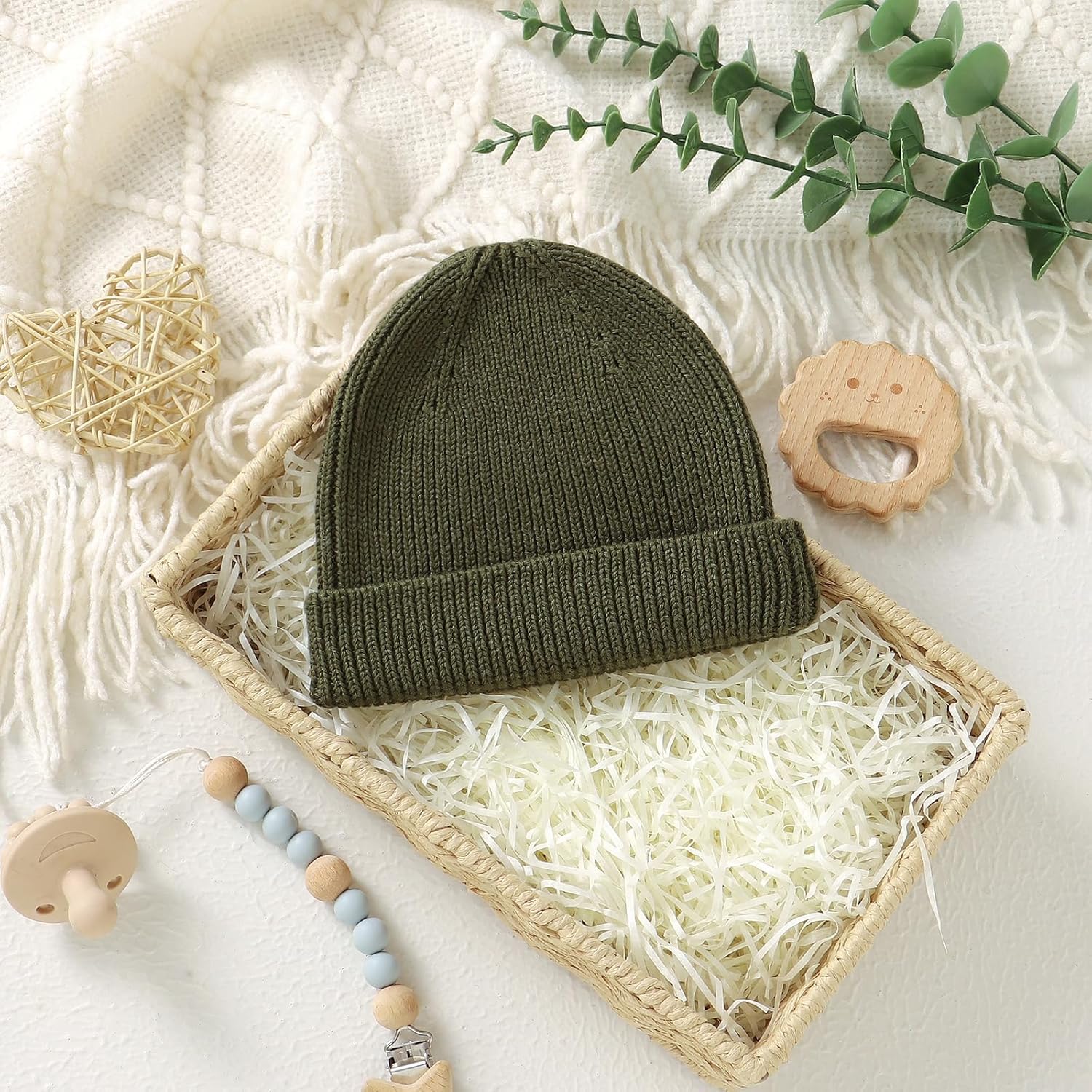 Hadetoto Cotton Baby Beanie Toddler Winter Hat Knit Boys Girls Warm Kids Beanies Skull Cap for 0-8 Years - Image 4