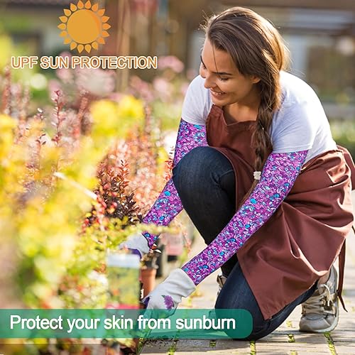 Miniatura 54 de 4 Pairs Gardening Sleeves Anti-Slip Arm Protection with Thumb Hole Sun Sleeve Cooling Arm Sleeves for Women Men Outdoor