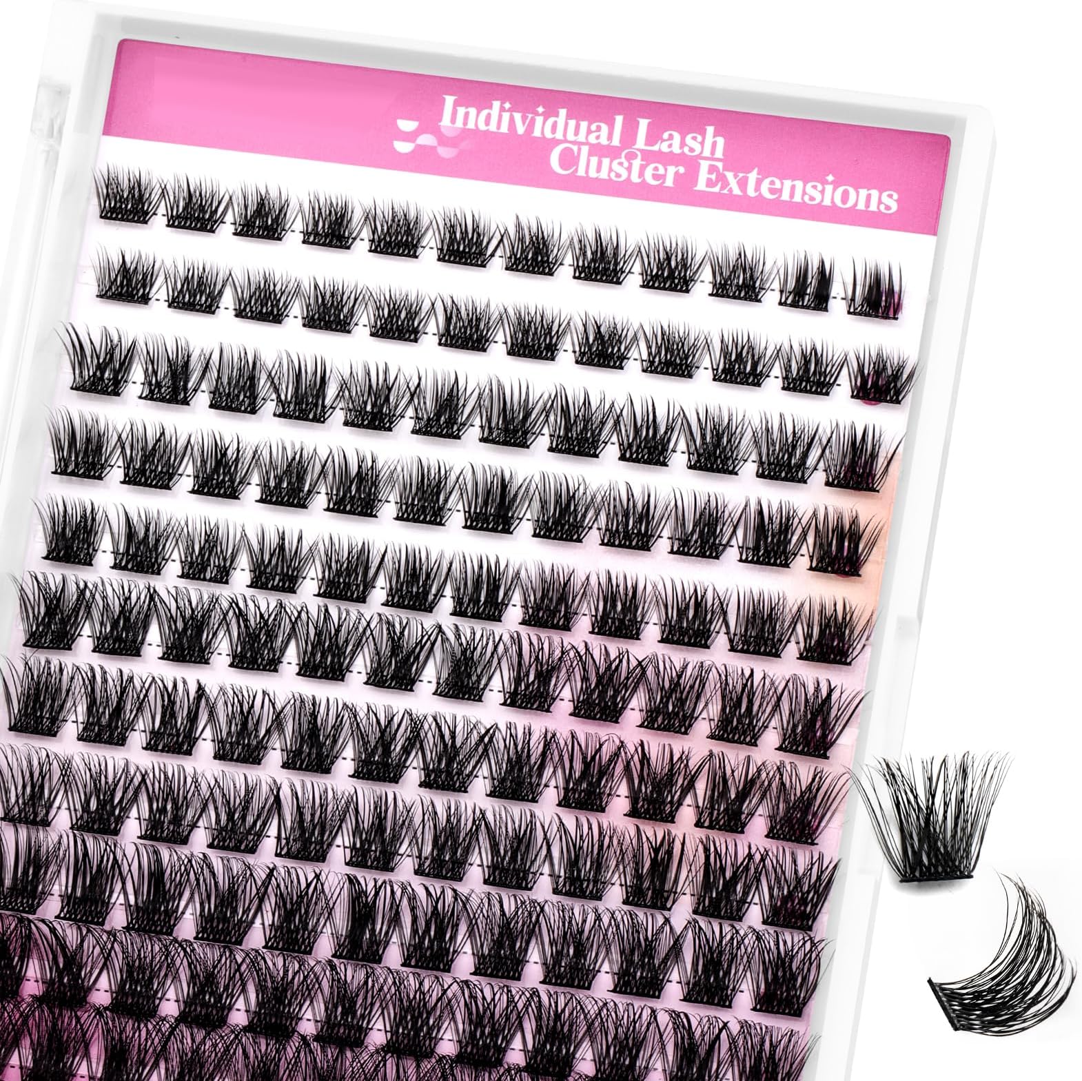 Eyelash Cluster Fluffy Individual Lash Extension D Curl Lash Clusters 12-18mm Mixed Length DIY Eyelash Extensions Reusable Eyelash Clusters Soft Thin Band and Easy to Wear(F5-0.07D, 12-18mm)