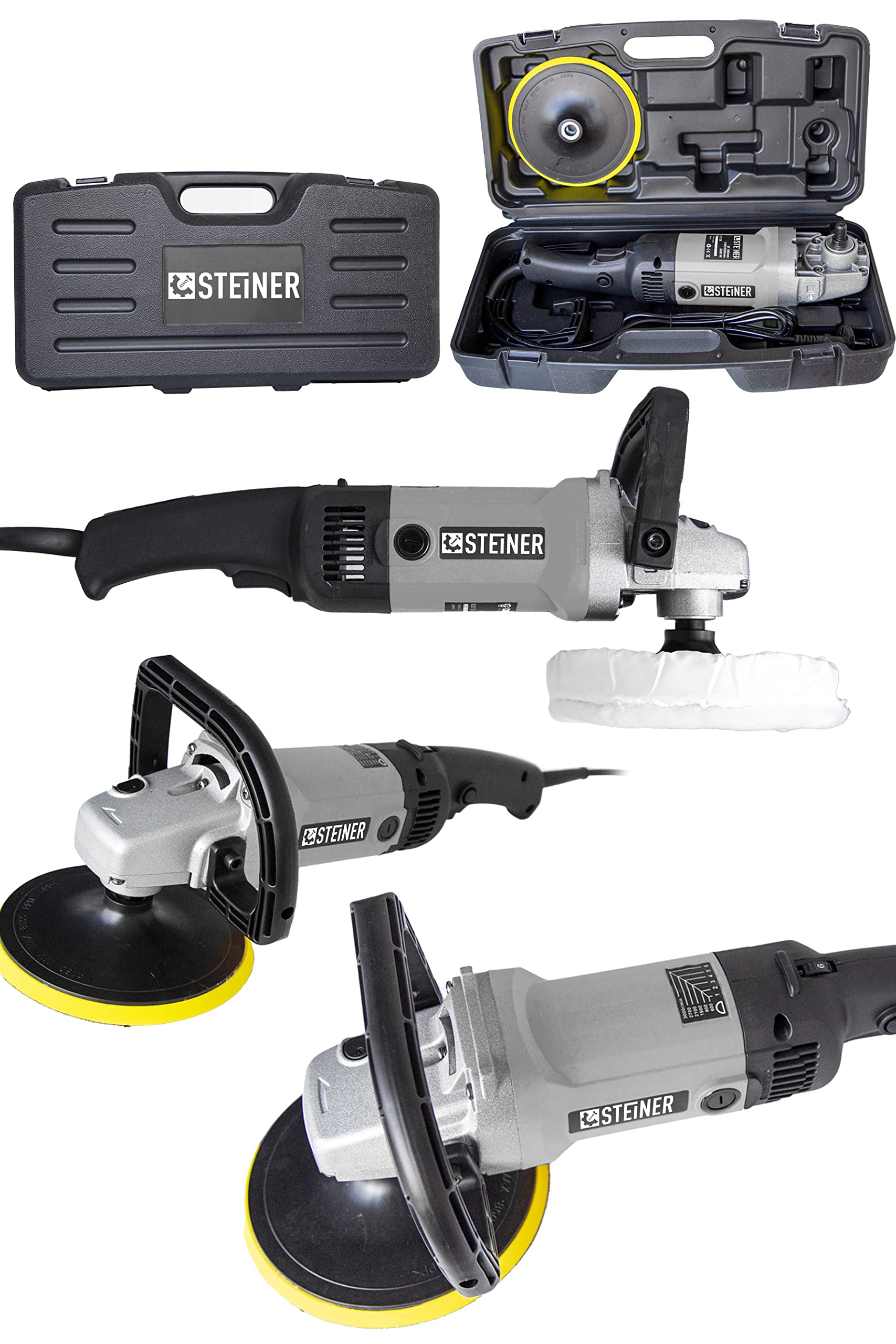 Steiner Alman 2800 Watt Profesyonel 6 Kademe Devir Ayarlı Sjs Metal Şanzıman Pasta Cila Polisaj Makinesi
