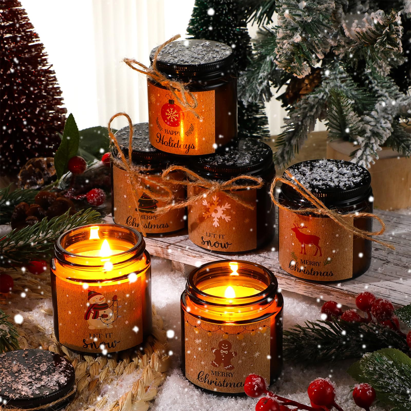 MTLEE 12 velas de Navidad perfumadas, regalos de Navidad para mujeres, velas de aromaterapia para el hogar, Navidad, cumpleaños, yoga (estilo bonito)