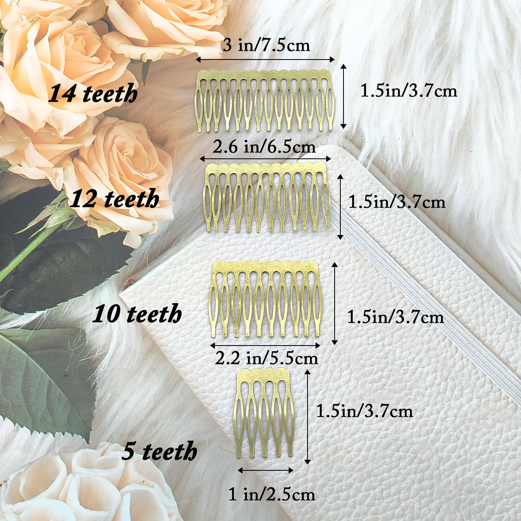 XCSJ Pack of 12 Metal Side Combs 5, 10, 12 - Image 2