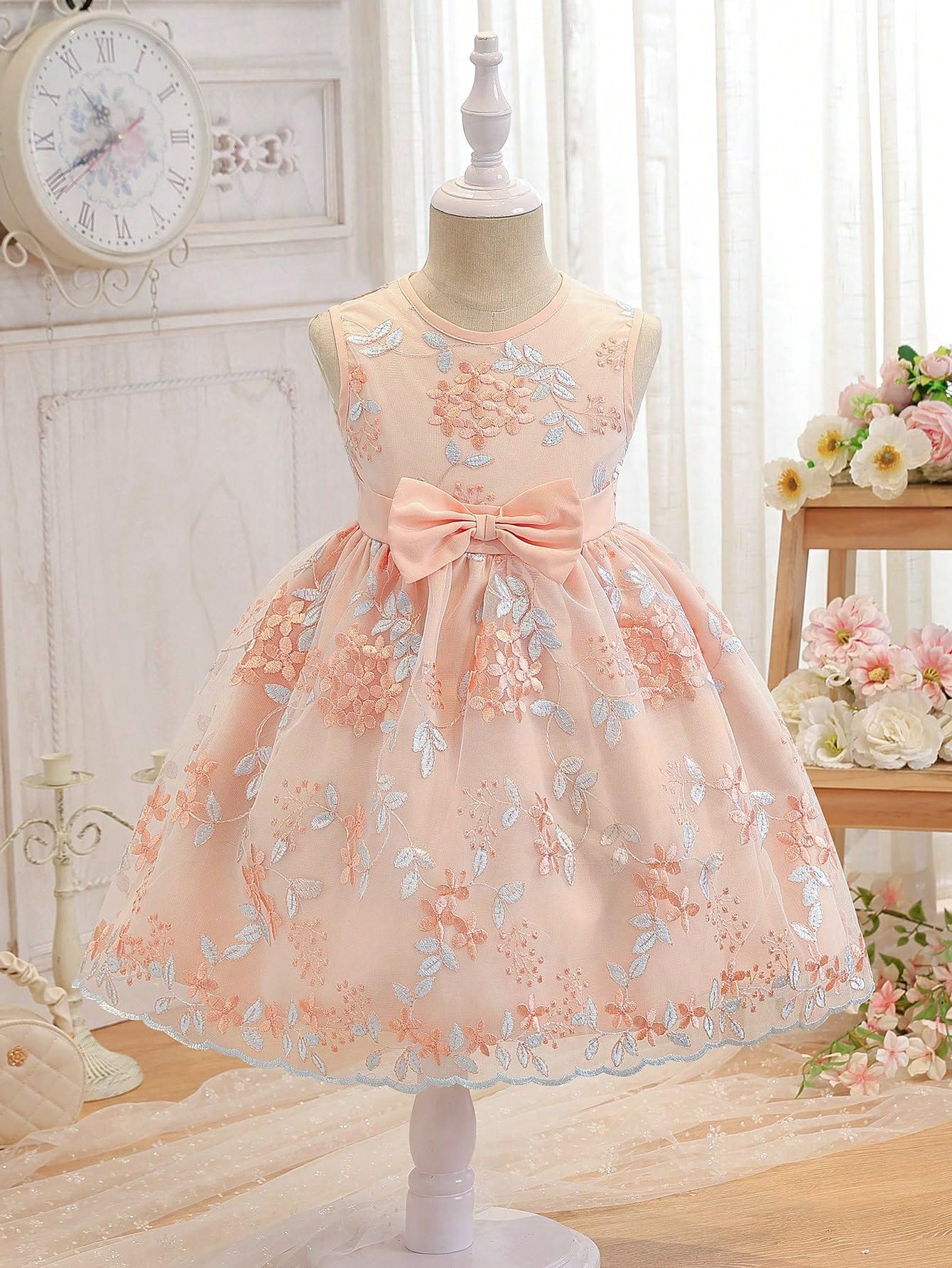 Tagas Vestido de princesa para niñas, vestido de niña, vestido de cumpleaños para niñas, vestido acampanado hasta la rodilla