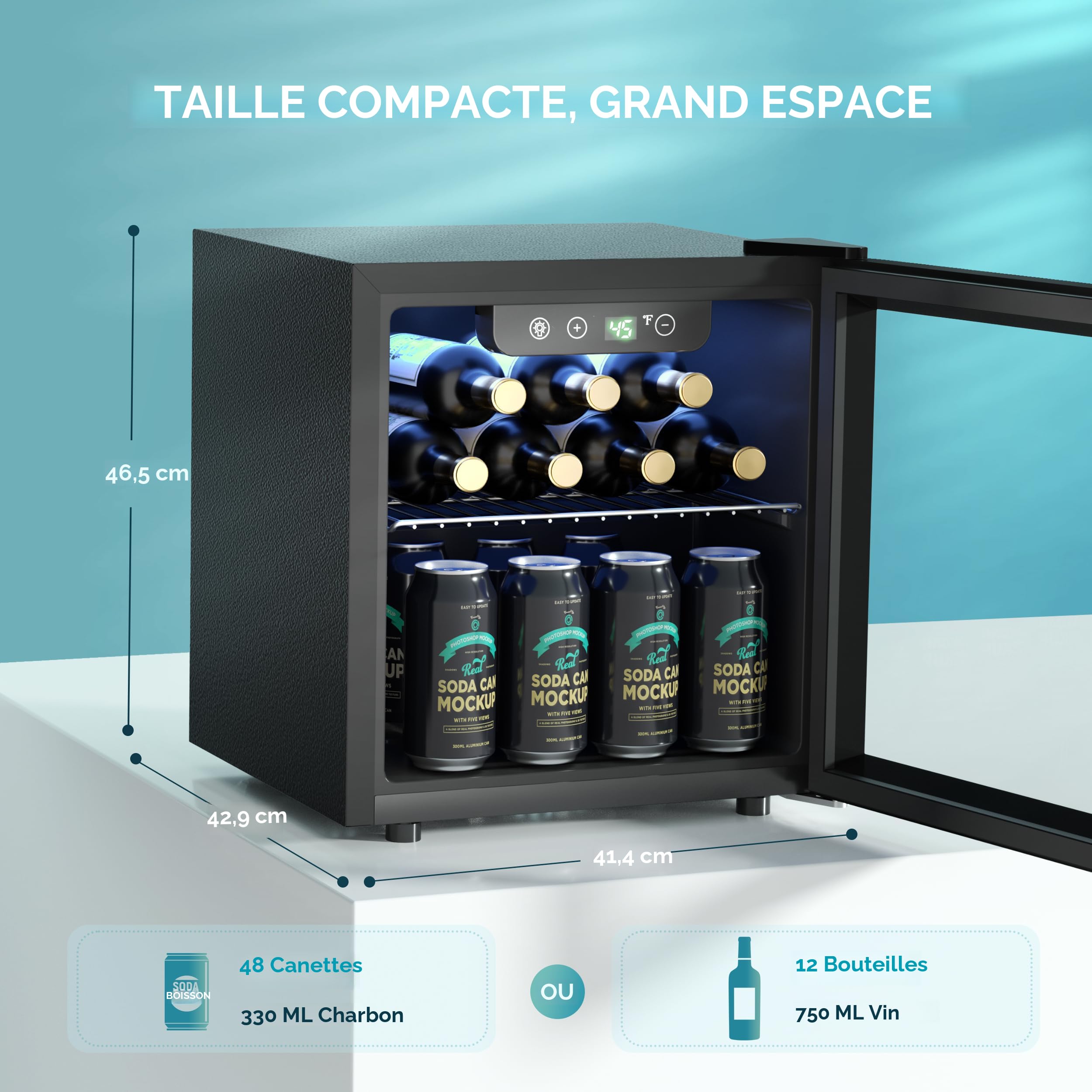 KLARSTEIN Mini Frigo De Chambre Pour Boissons, Petit Frigo Silencieux, Design Vintage, Mini Bar