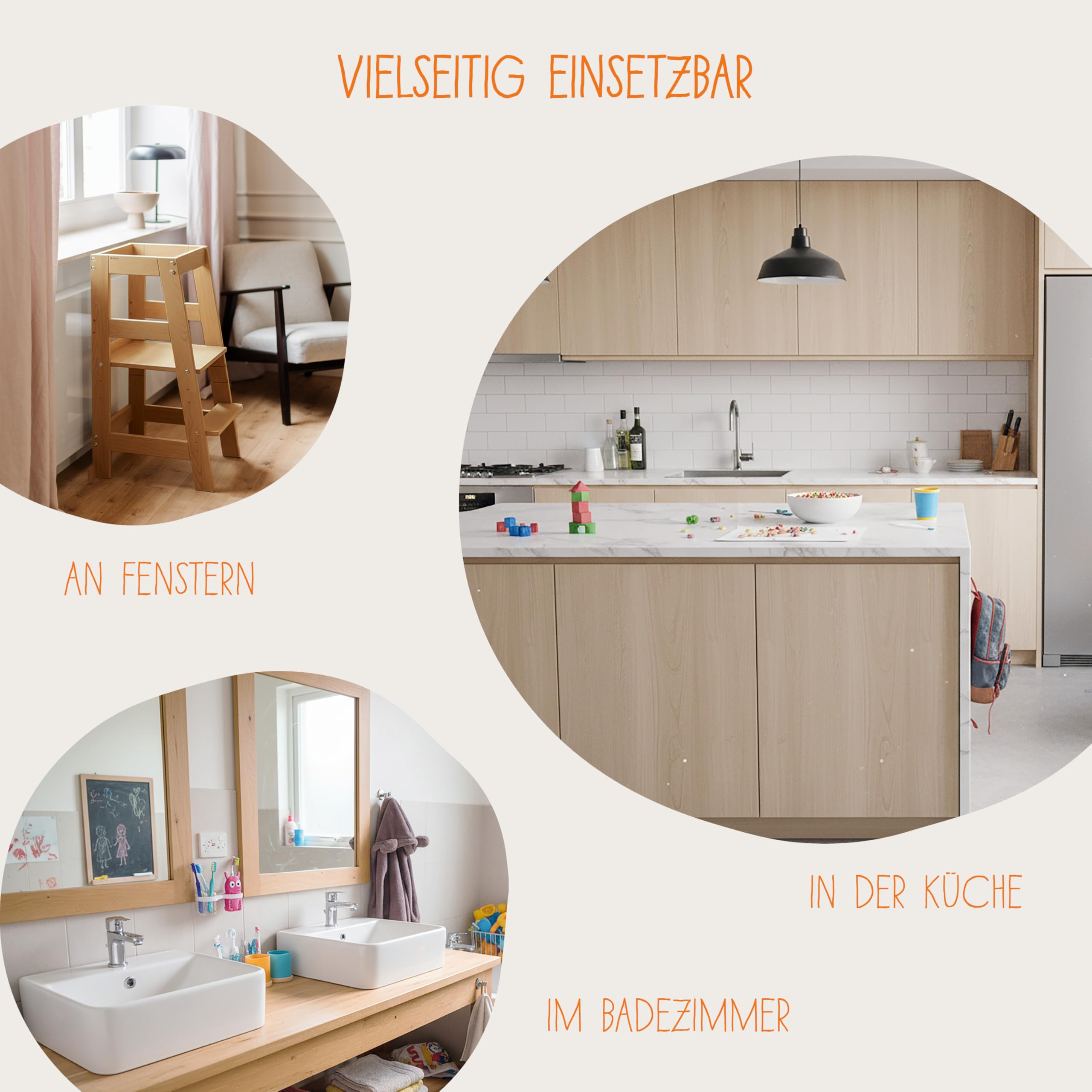 PINOLINO Fino Lernturm - Höhenverstellbarer Kinderhocker ab 1 Jahr – Kinder Tritthocker aus massiver Eiche - Kindertritt, Kleinkindturm, Learning Tower Montessori-inspiriert, Eiche