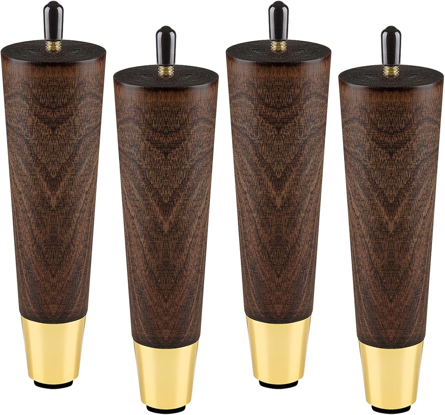 Wood Furniture Legs 8 inch - Sofa Legs Set of 4 Replacement Couch Legs - Round Furniture Feet Replacement for Legs for Furniture - Sofa Legs, Chair, Dresser, Ottoman, Coffee Table, Cabinet, Etc. Brown