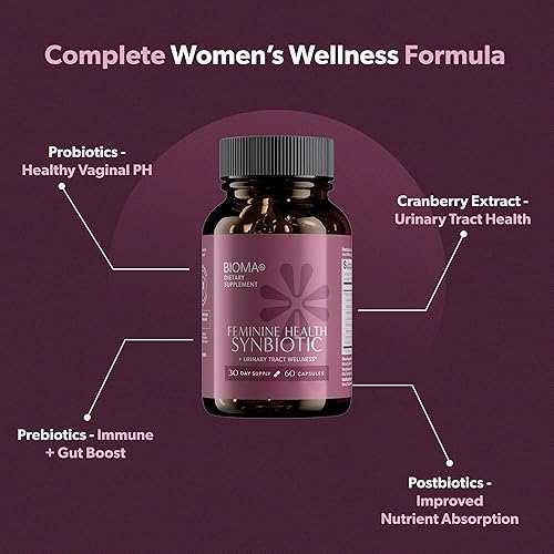 Miniatura 3 de BIOMA Feminine Health Synbiotic - Suplemento de salud femenina para pH vaginal saludable, tracto urinario y apoyo digestivo - con probióticos,
