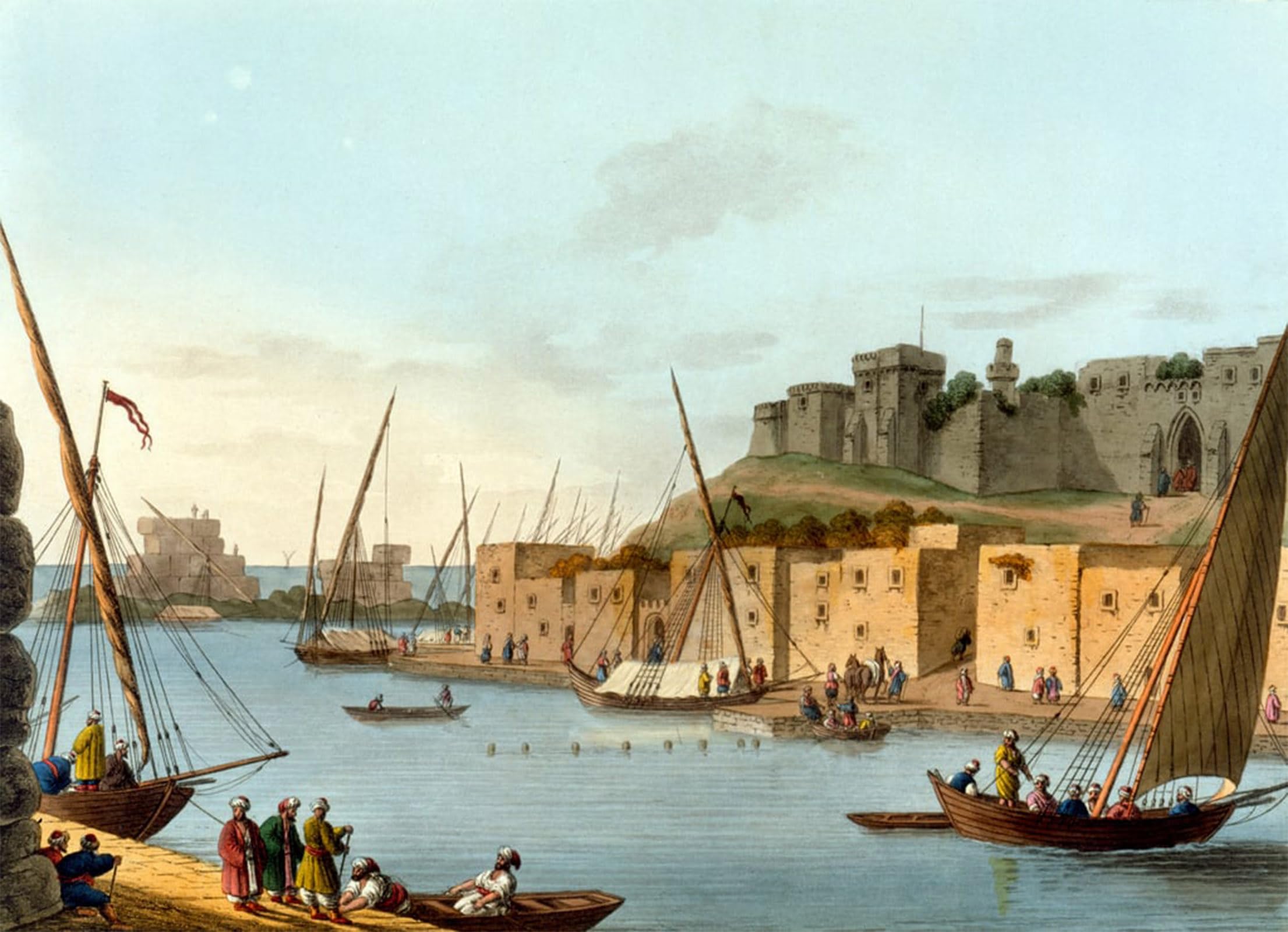 SERENDIPITP Abstract Painting Mural Print Picture Wall Decor Painting Castle in the Island of Torosa by Mayer Vintage Wall Artwork for Home Decor 60x90cm