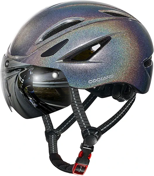 Odoland Bike Helmet with Magnetic Sun Visor for Adults, Glasses-Friendly Design Adjustable Dial Cycling Helmet for Men & Women, Urban Riding Bicycle Helmet for Mountain, Road, E-Bike, Commut